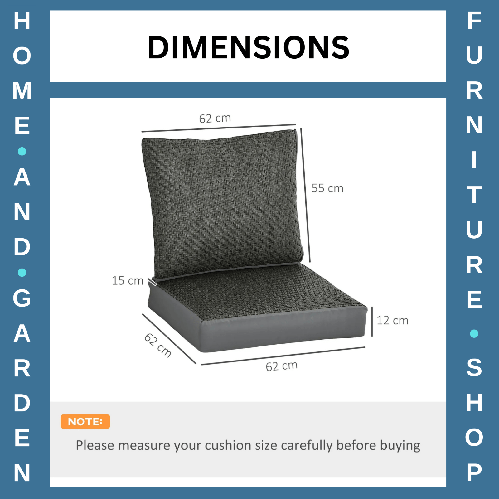 Set of 4 Outdoor Chair Cushions with Backrest Water Repellent Garden Seat Pads - Home and Garden Furniture Shop - #rustic - furniture#
