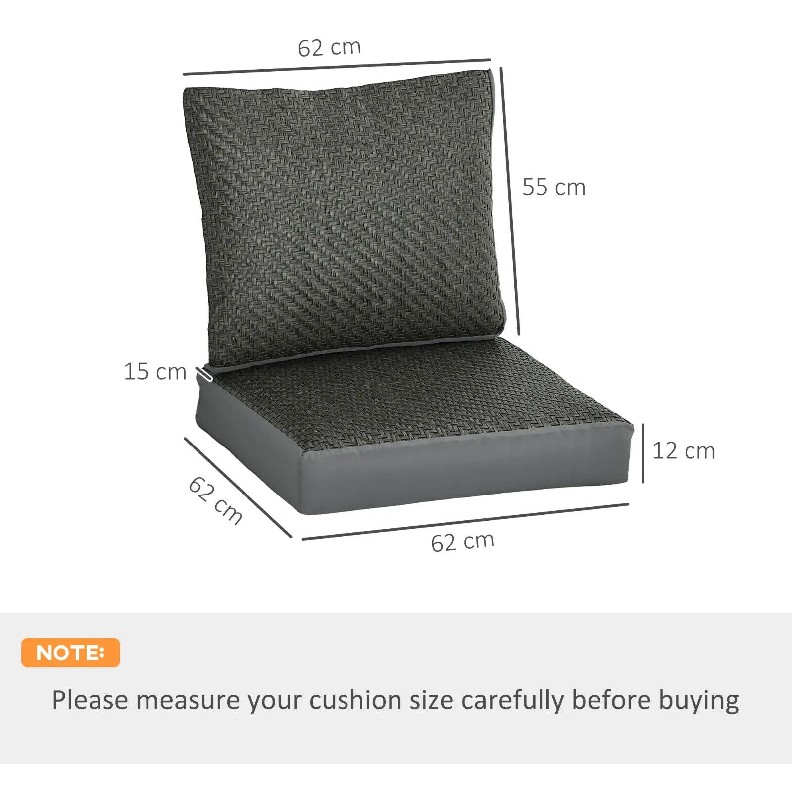 Set of 4 Outdoor Chair Cushions with Backrest Water Repellent Garden Seat Pads - Home and Garden Furniture Shop - #rustic - furniture#