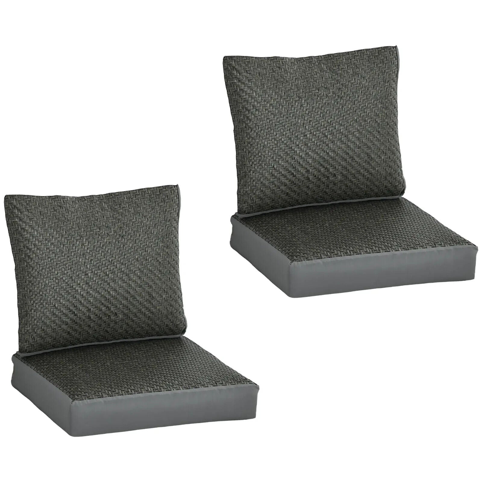 Set of 4 Outdoor Chair Cushions with Backrest Water Repellent Garden Seat Pads - Home and Garden Furniture Shop - #rustic - furniture#