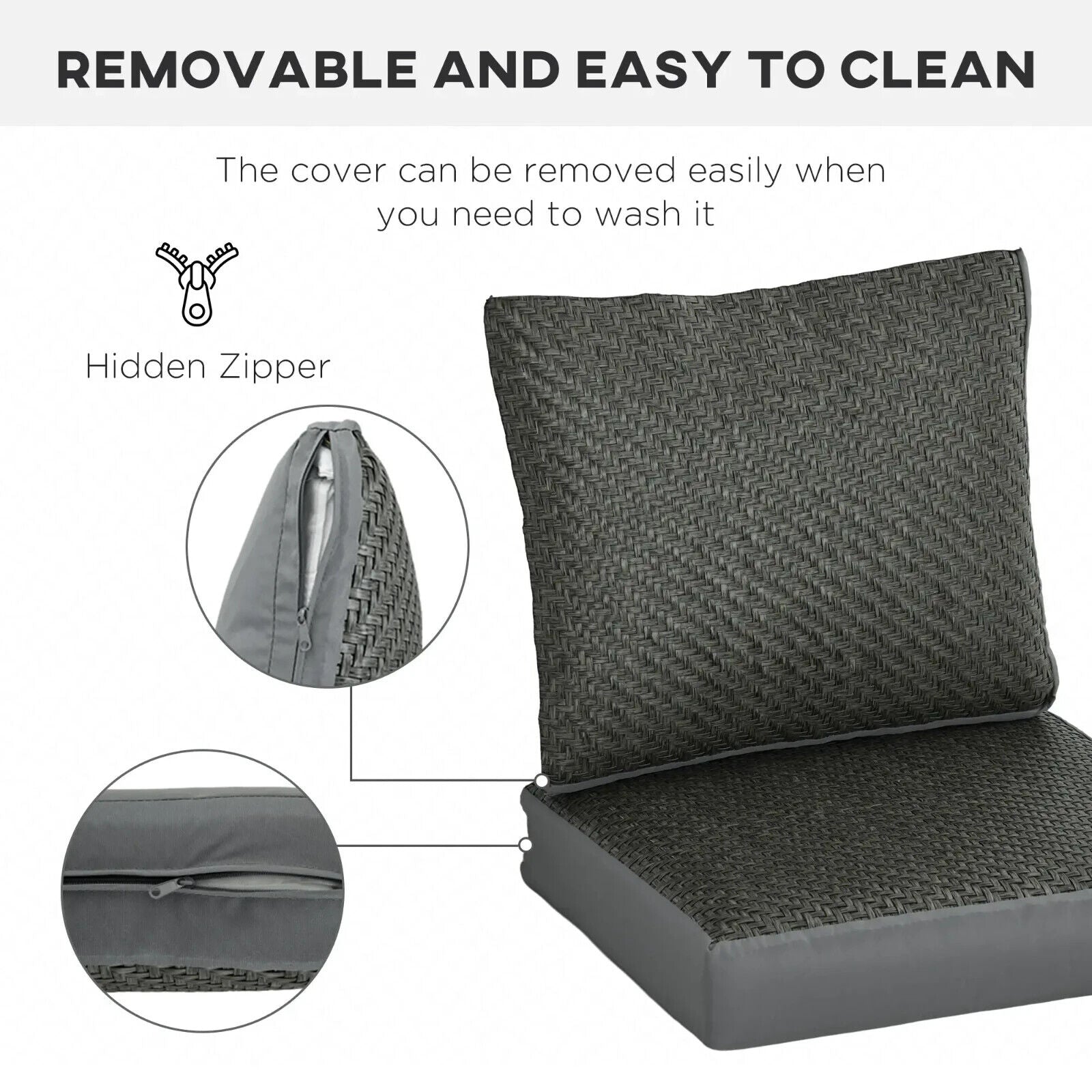 Set of 4 Outdoor Chair Cushions with Backrest Water Repellent Garden Seat Pads - Home and Garden Furniture Shop - #rustic - furniture#