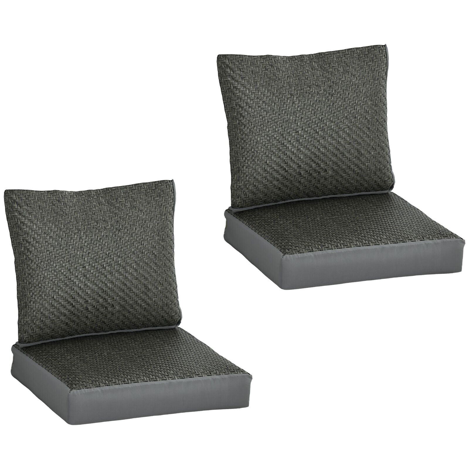 Set of 4 Outdoor Chair Cushions with Backrest Water Repellent Garden Seat Pads - Home and Garden Furniture Shop - #rustic - furniture#
