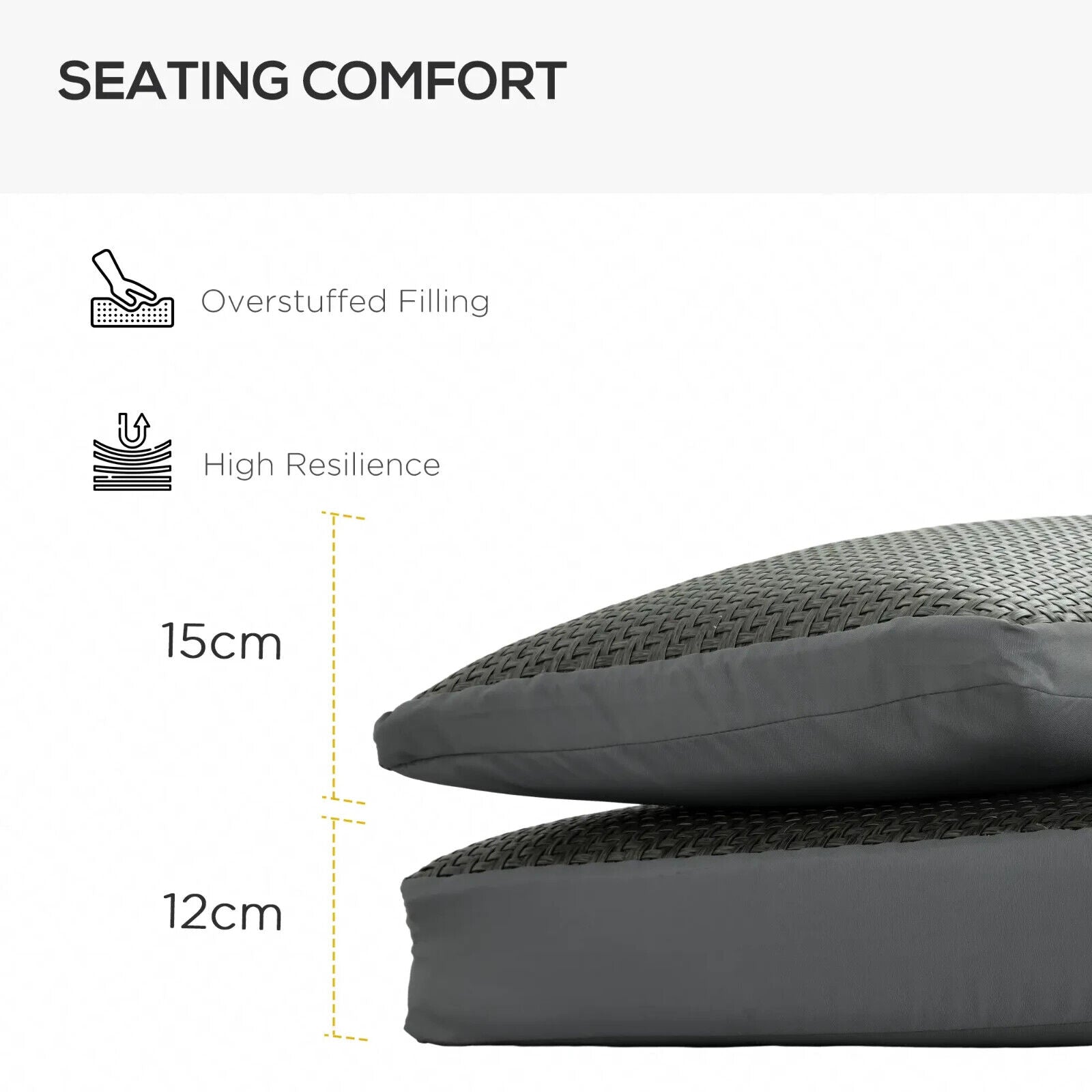 Set of 4 Outdoor Chair Cushions with Backrest Water Repellent Garden Seat Pads - Home and Garden Furniture Shop - #rustic - furniture#