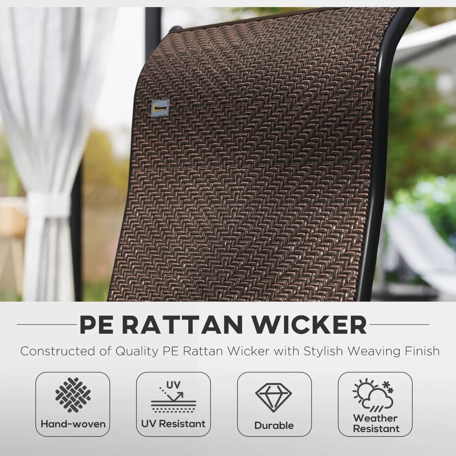 Set of 4 Outdoor Rattan Folding Chairs with Adjustable Backrest - Brown - Home and Garden Furniture Shop - #rustic - furniture#