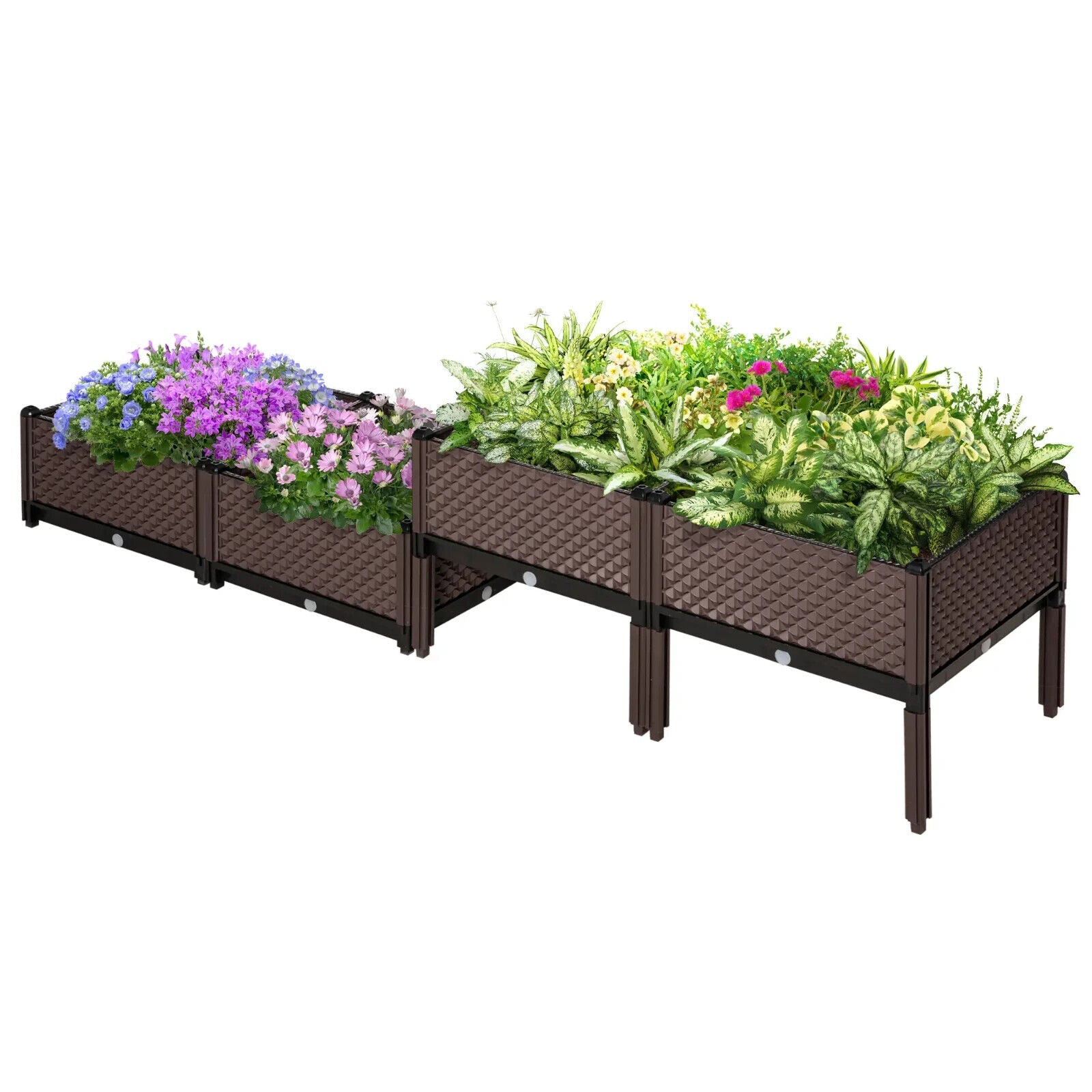 Set of 4 Raised Garden Bed Elevated Planter Boxes w/ Self Watering System Design - Home and Garden Furniture Shop - #rustic - furniture#