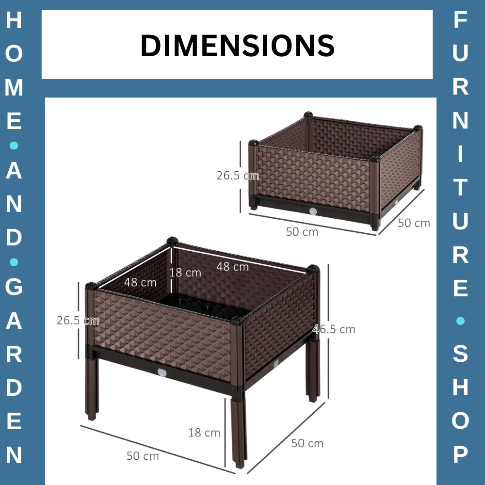 Set of 4 Raised Garden Bed Elevated Planter Boxes w/ Self Watering System Design - Home and Garden Furniture Shop - #rustic - furniture#