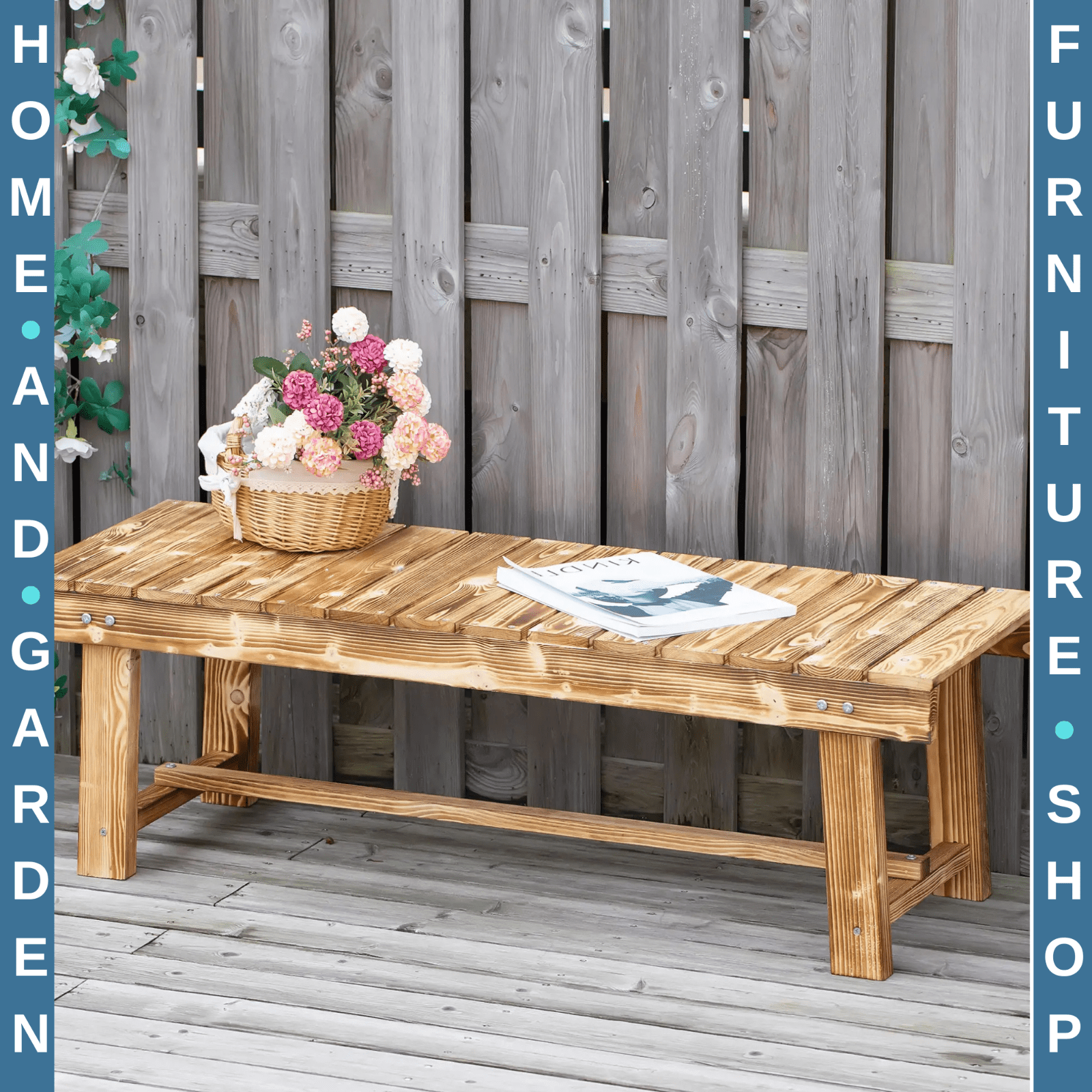 Set of 5 Wooden Garden Benches 2 Seater Patio Loveseat 110 x 38 x 35 cm Outdoor - Home and Garden Furniture Shop - #rustic - furniture#