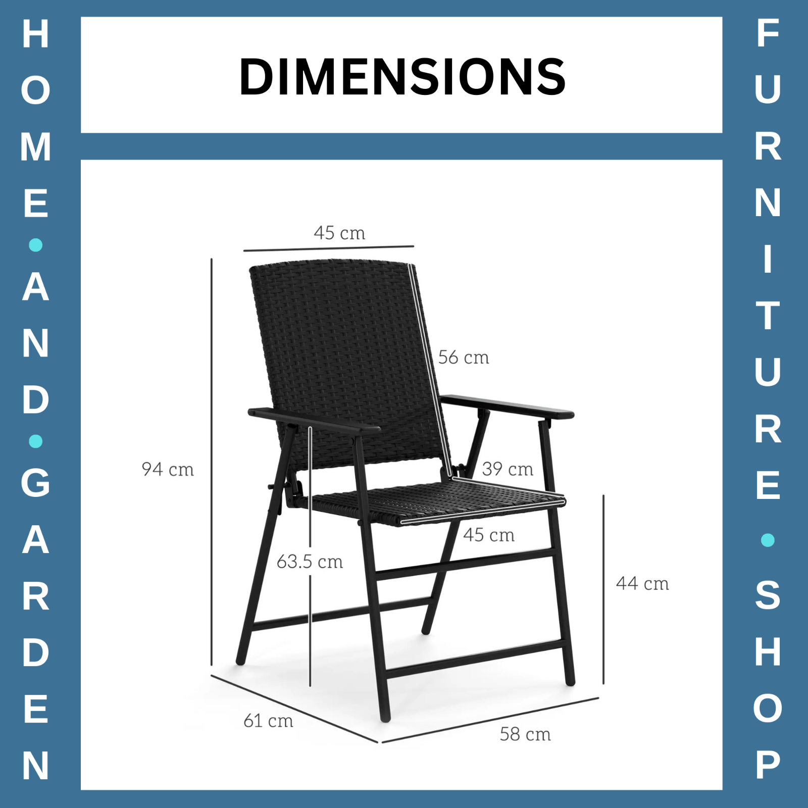 Set of Four Folding Rattan Garden Dining Chairs Patio Outdoor Seating Furniture - Home and Garden Furniture Shop - rustic - furniture
