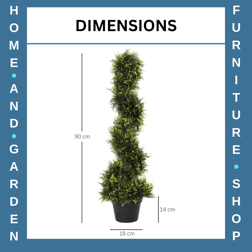 Set of Two 90cm Artificial Spiral Topiary Trees with Pots for Indoor Use Green - Home and Garden Furniture Shop - rustic - furniture