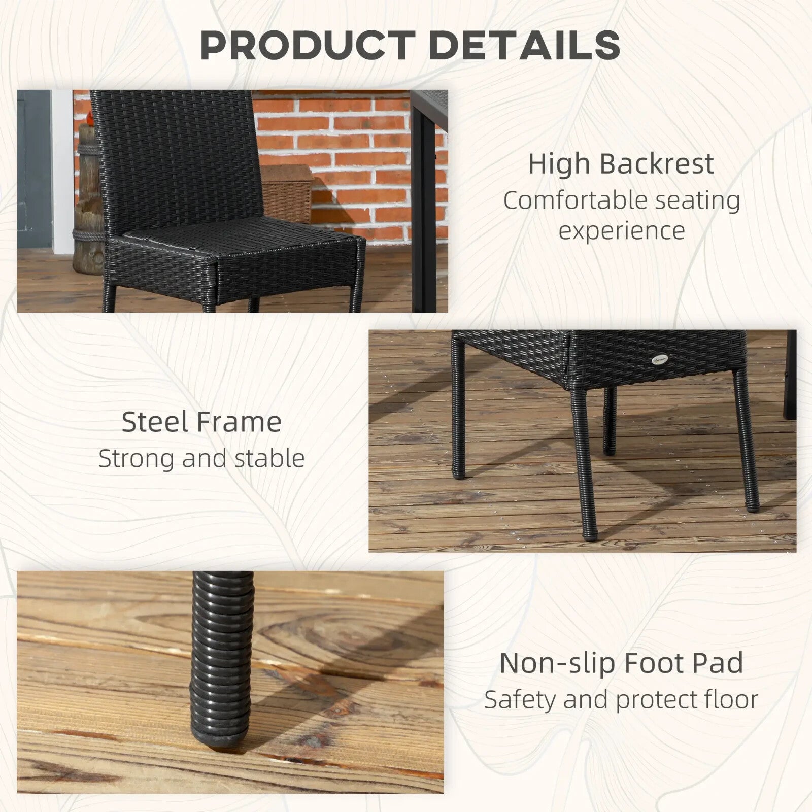 Set of Two Armless Rattan Garden Chairs Outdoor Patio Furniture for Home Balcony - Home and Garden Furniture Shop - rustic - furniture