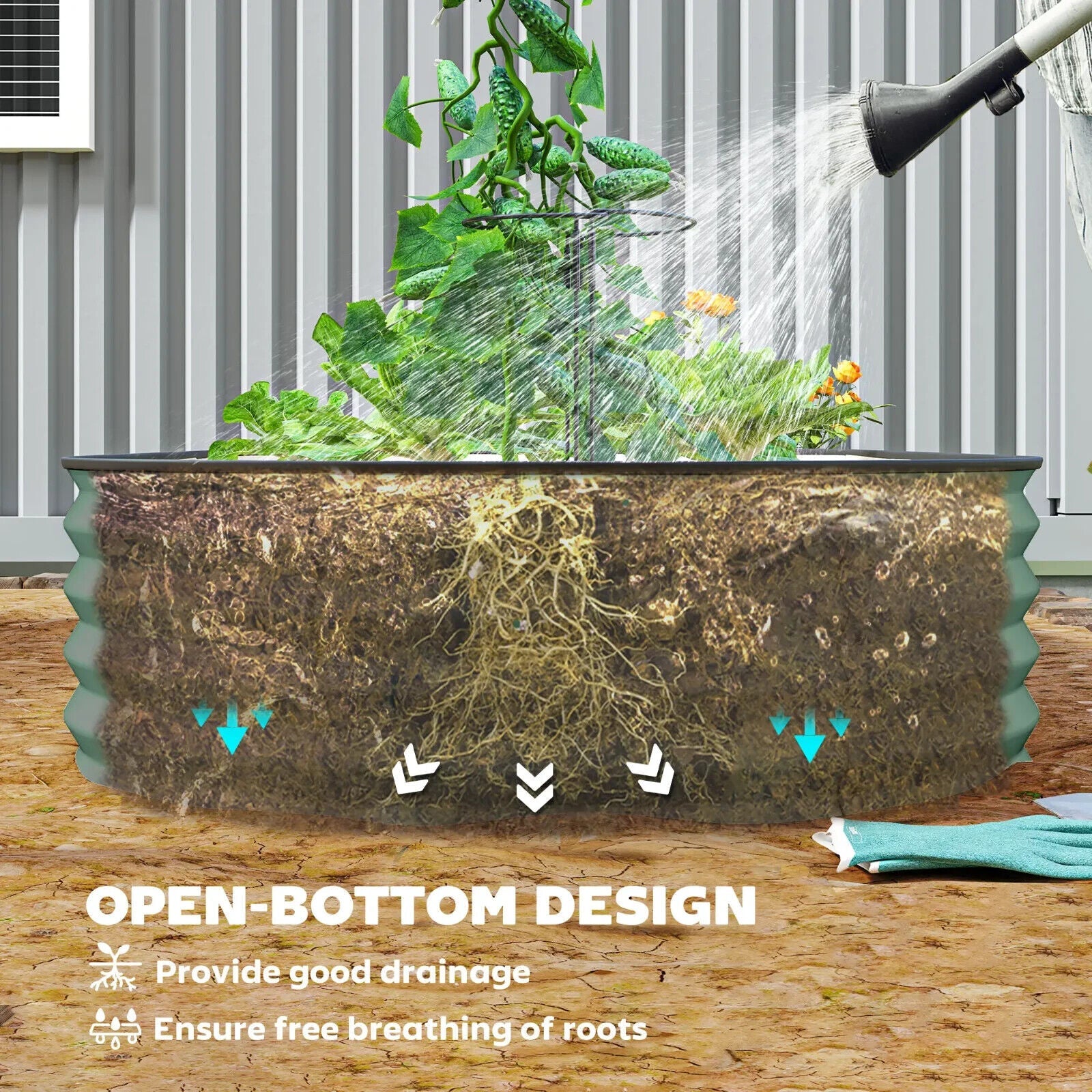Set Of Two Large Steel Garden Planters Outdoor Raised Beds Metal Flower Boxes - Home and Garden Furniture Shop - #rustic - furniture#