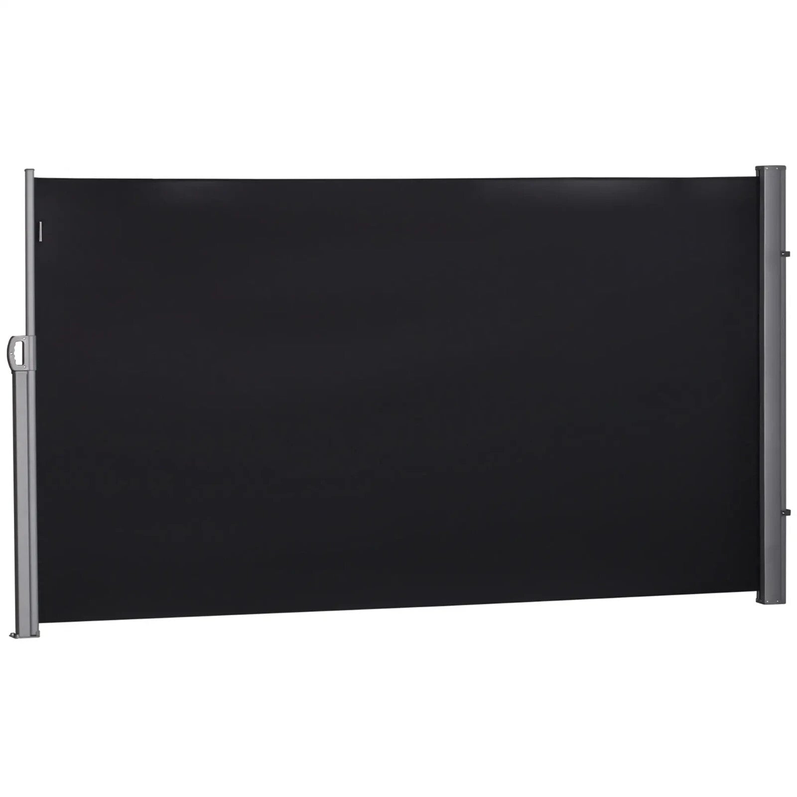Side Awning Screen Privacy Divider Rectangular Steel Frame Retractable Sun Black - Home and Garden Furniture Shop - #rustic - furniture#