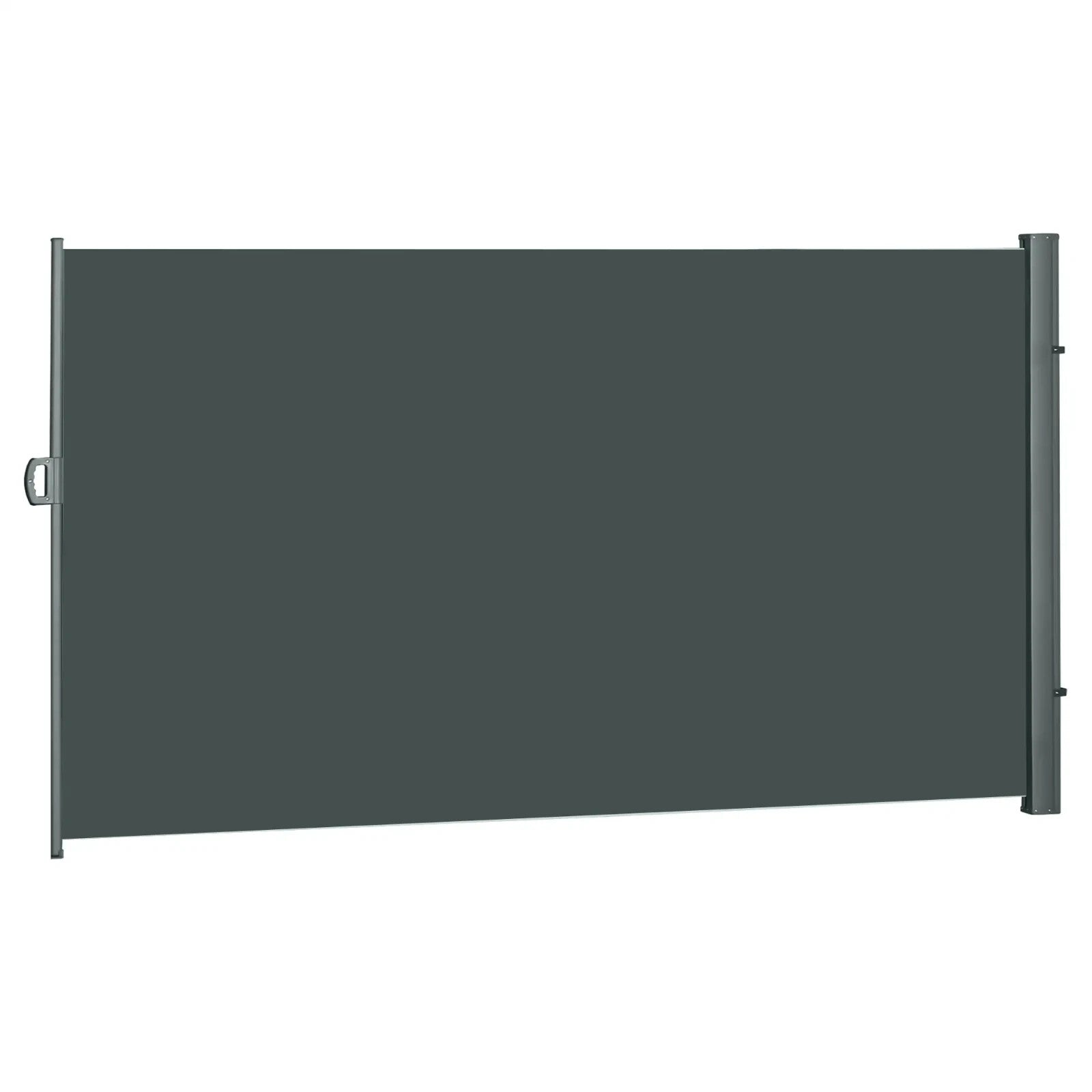 Side Awning Steel Frame Retractable Screen Fence Privacy Divider Grey - Home and Garden Furniture Shop - rustic - furniture