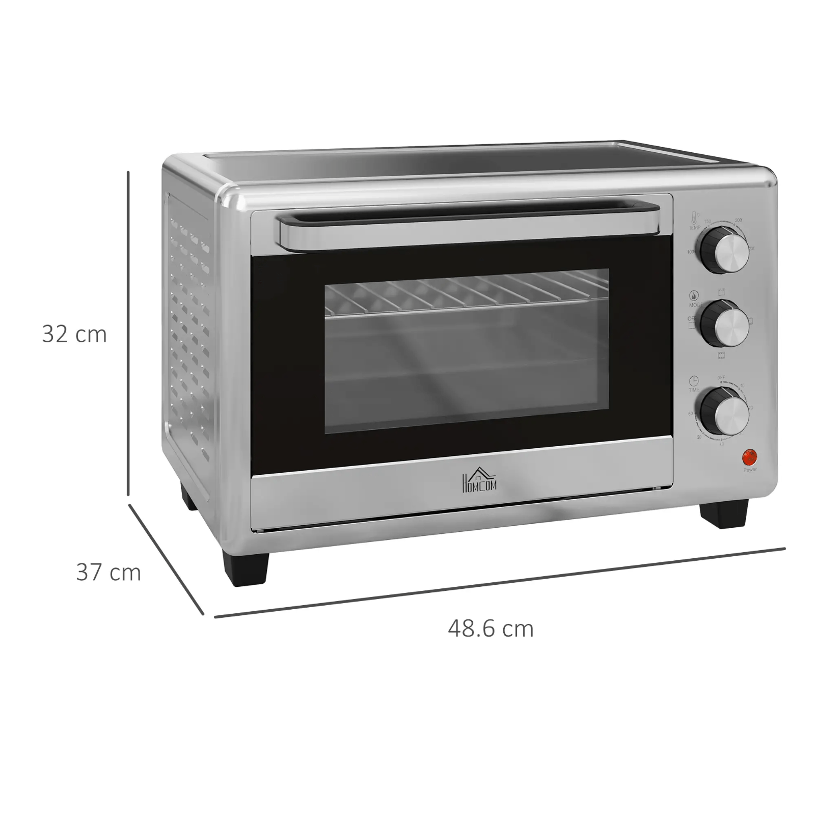 Silver 30L Mini Oven Countertop Toaster Oven Adjustable Temperature Timer 1600W - Home and Garden Furniture Shop - rustic - furniture