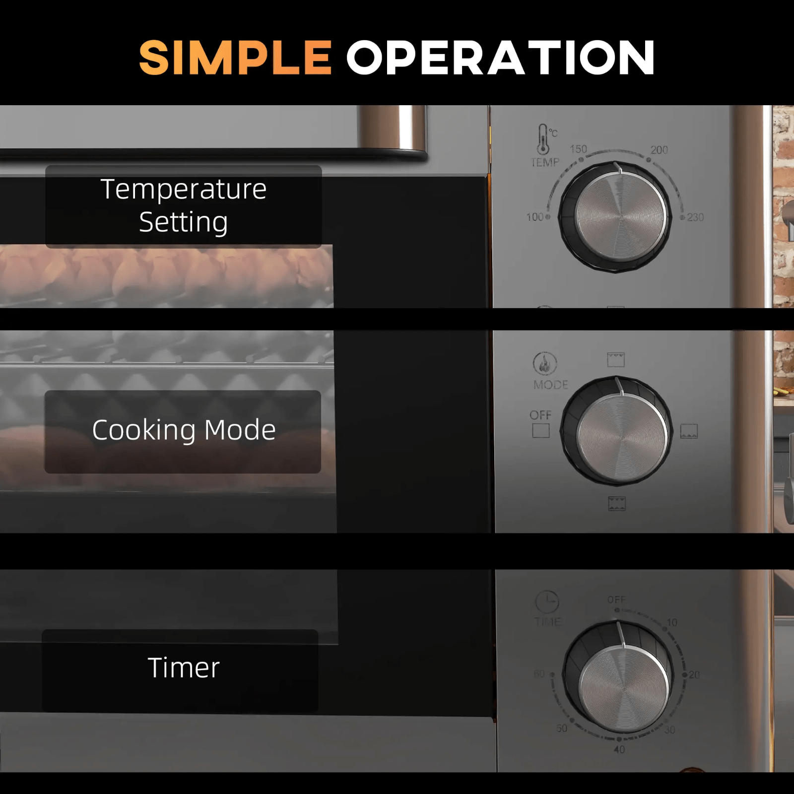 Silver 30L Mini Oven Countertop Toaster Oven Adjustable Temperature Timer 1600W - Home and Garden Furniture Shop - rustic - furniture