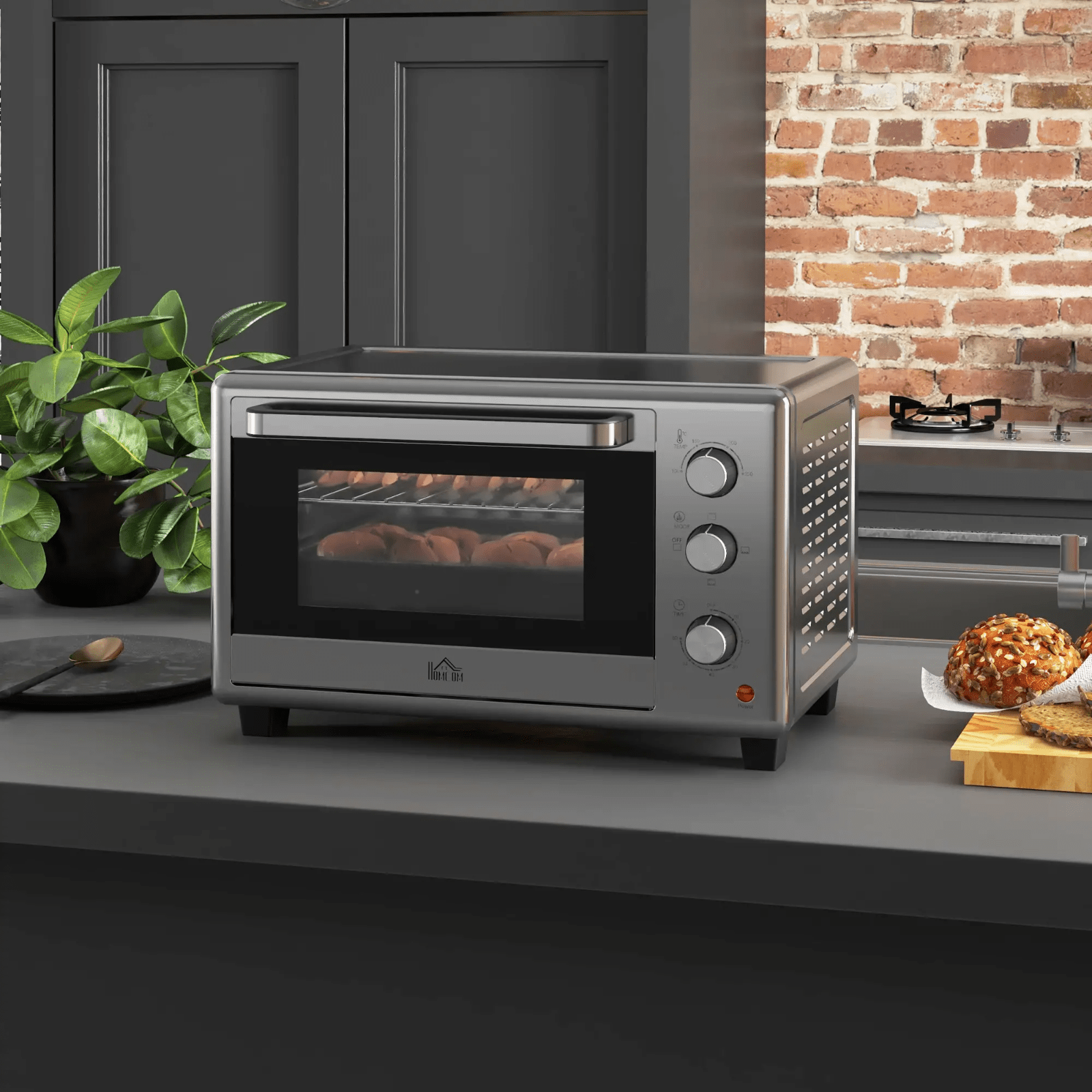 Silver 30L Mini Oven Countertop Toaster Oven Adjustable Temperature Timer 1600W - Home and Garden Furniture Shop - rustic - furniture