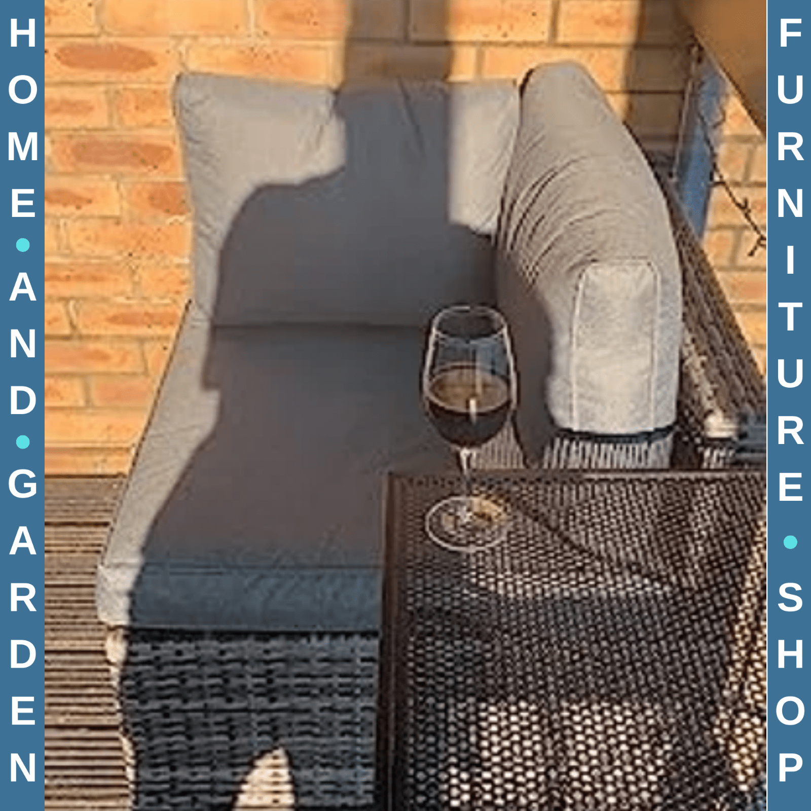 Single Corner Sofa PE Rattan Garden Furniture Set with Cushions for Patio Grey - Home and Garden Furniture Shop - rustic - furniture