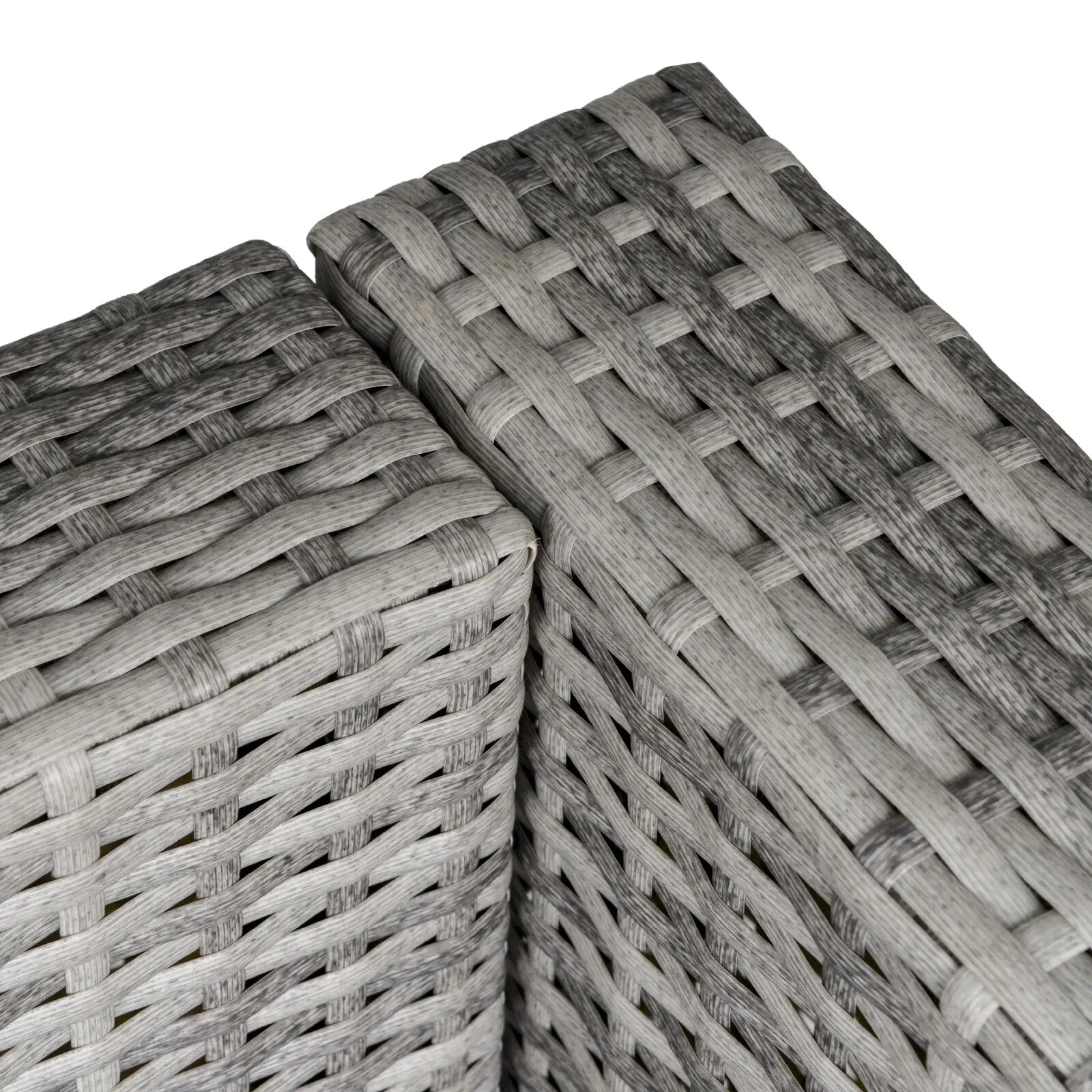 Single Corner Sofa PE Rattan Garden Furniture Set with Cushions for Patio Grey - Home and Garden Furniture Shop - rustic - furniture