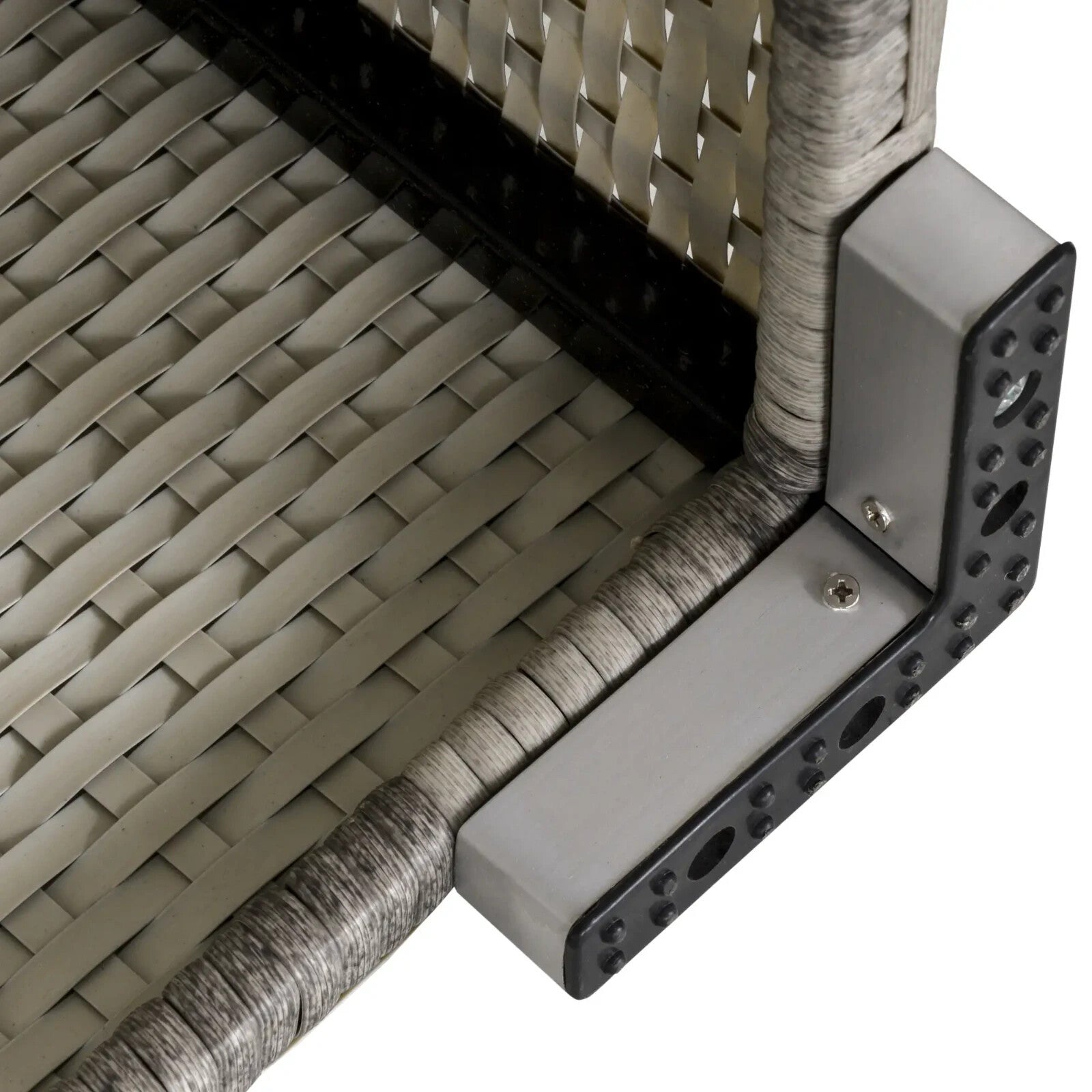 Single Corner Sofa PE Rattan Garden Furniture Set with Cushions for Patio Grey - Home and Garden Furniture Shop - rustic - furniture