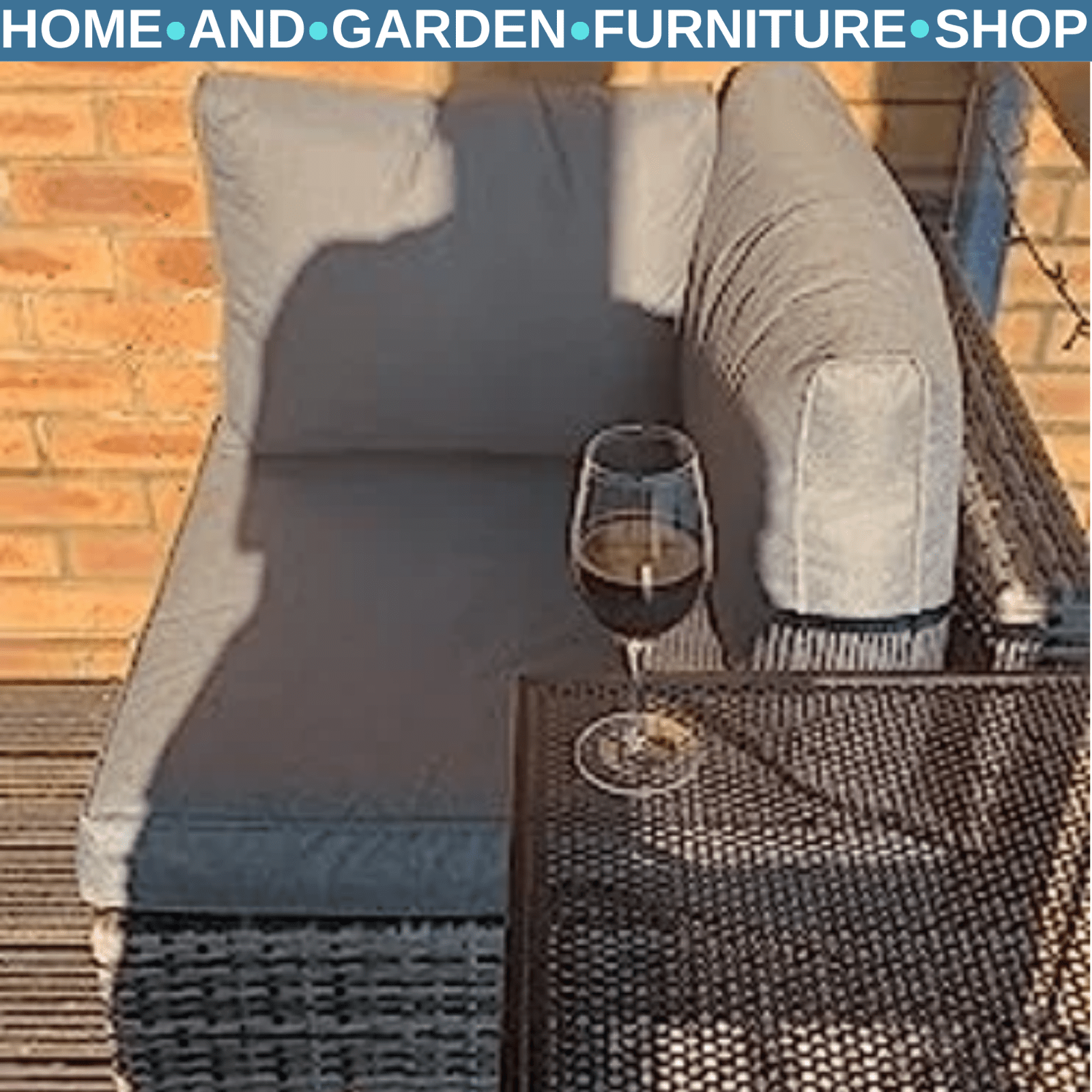 Single Corner Sofa PE Rattan Garden Furniture Set with Cushions for Patio Grey - Home and Garden Furniture Shop - rustic - furniture
