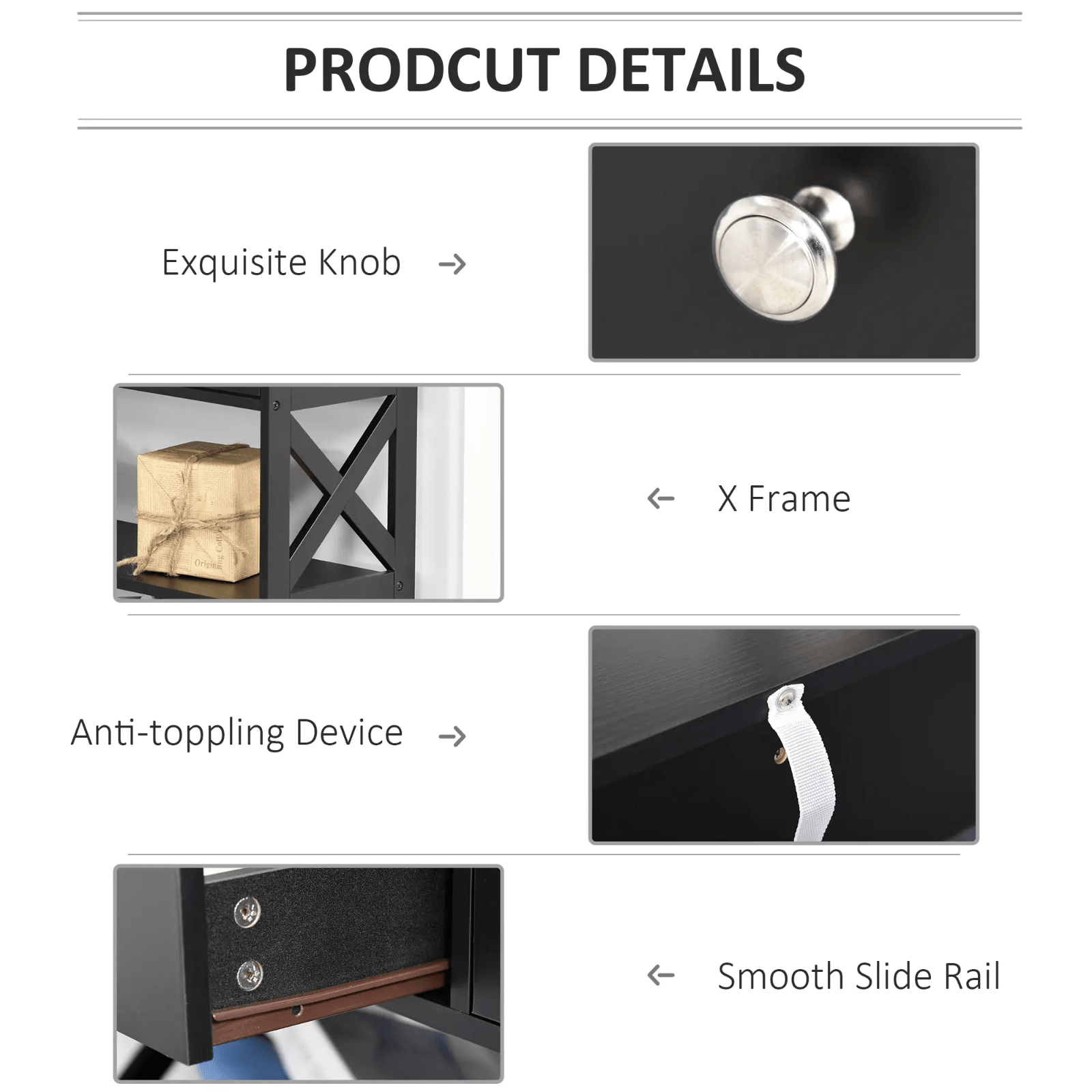 Slim Hallway Console Table Storage Shelves Drawers Black Living Room Sofa Table - Home and Garden Furniture Shop - rustic - furniture