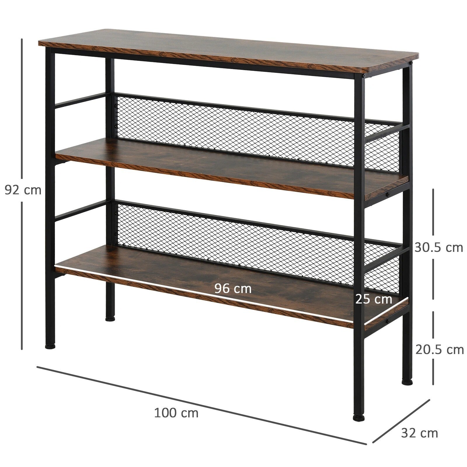 Slim Industrial Console Table Hallway Storage Display Shelving Unit Bookshelf - Home and Garden Furniture Shop - rustic - furniture