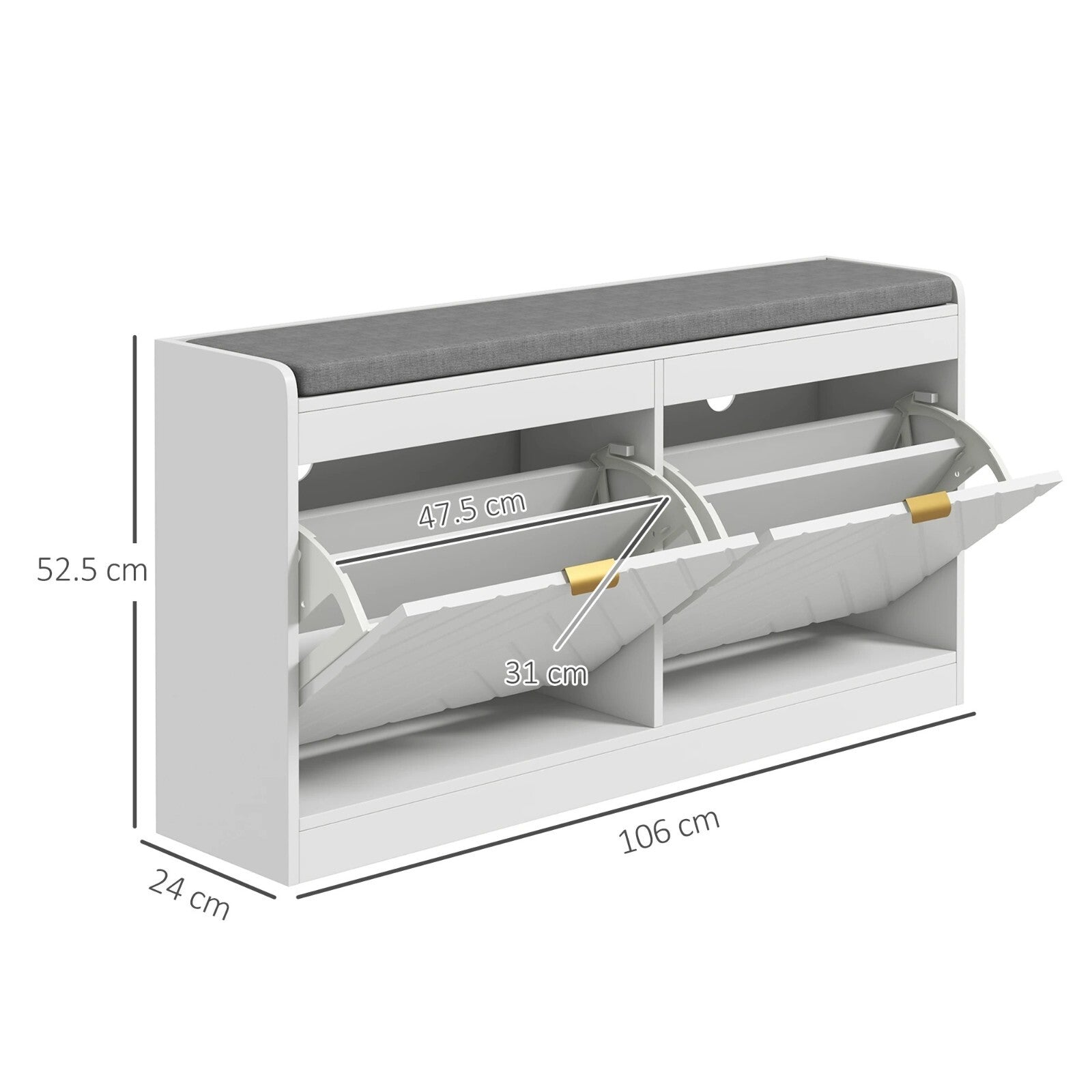 Slim Shoe Storage Bench with Seat Hallway Shoe Storage Rack Drawers for Entryway - Home and Garden Furniture Shop - rustic - furniture