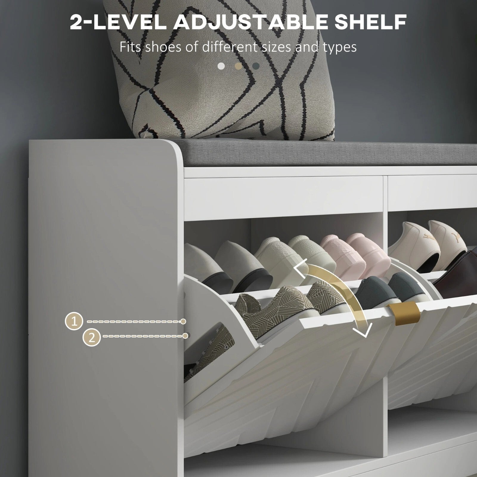 Slim Shoe Storage Bench with Seat Hallway Shoe Storage Rack Drawers for Entryway - Home and Garden Furniture Shop - rustic - furniture