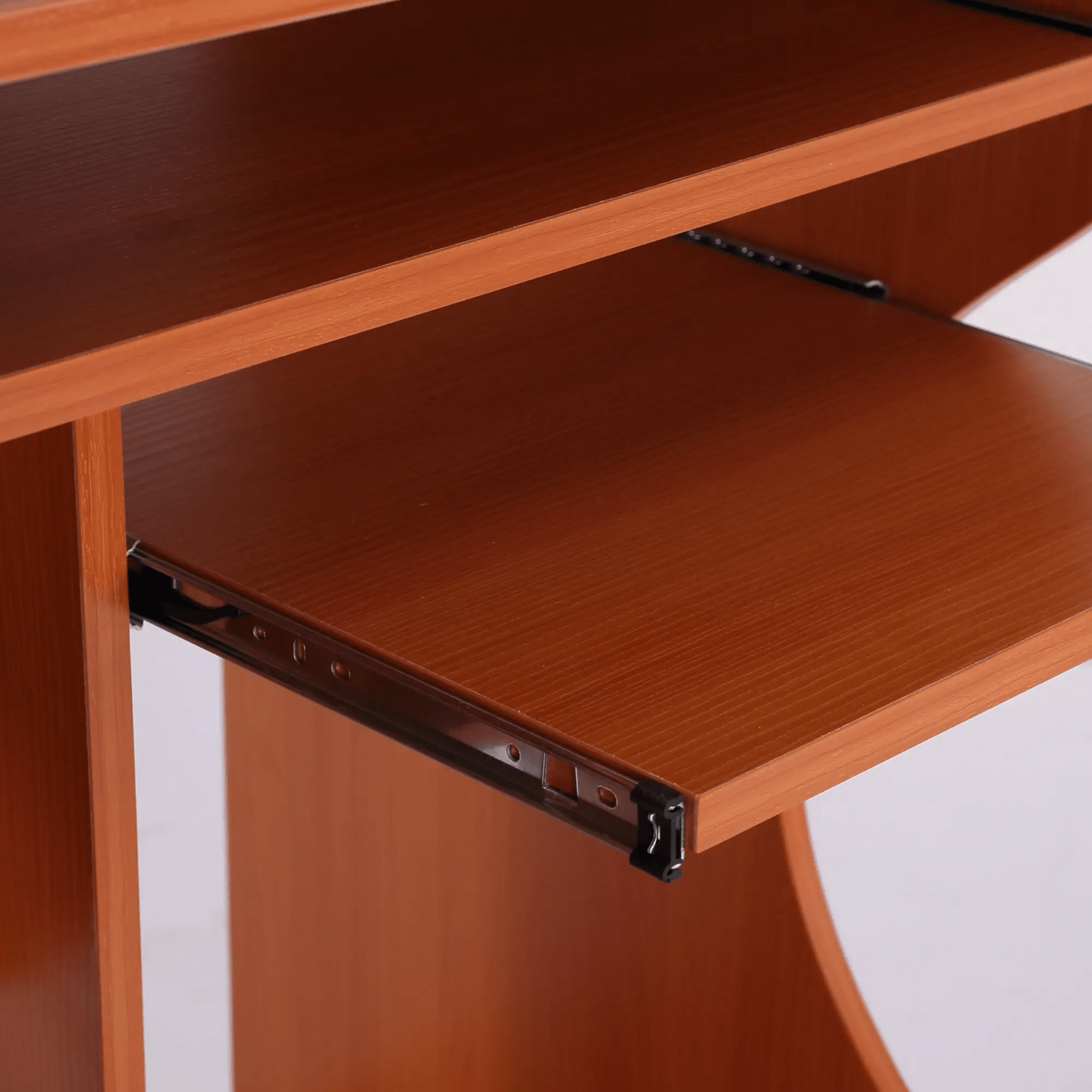 Small Computer Desk on Wheels Sliding Keyboard Tray Computer Table with Shelves - Home and Garden Furniture Shop - rustic - furniture