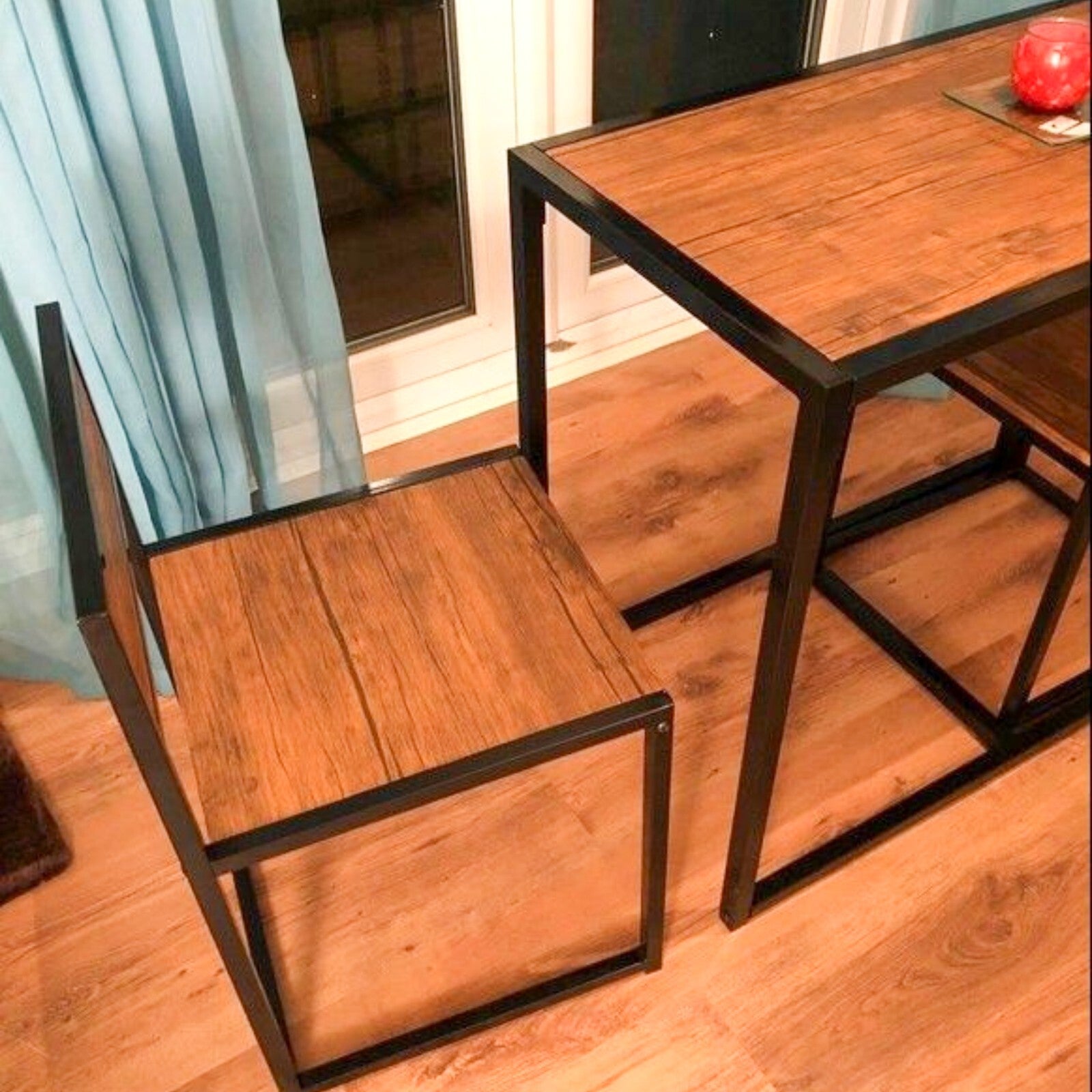 Small Dining Table 2 Chairs Kitchen Furniture Set Space Saving Breakfast Table - Home and Garden Furniture Shop - rustic - furniture