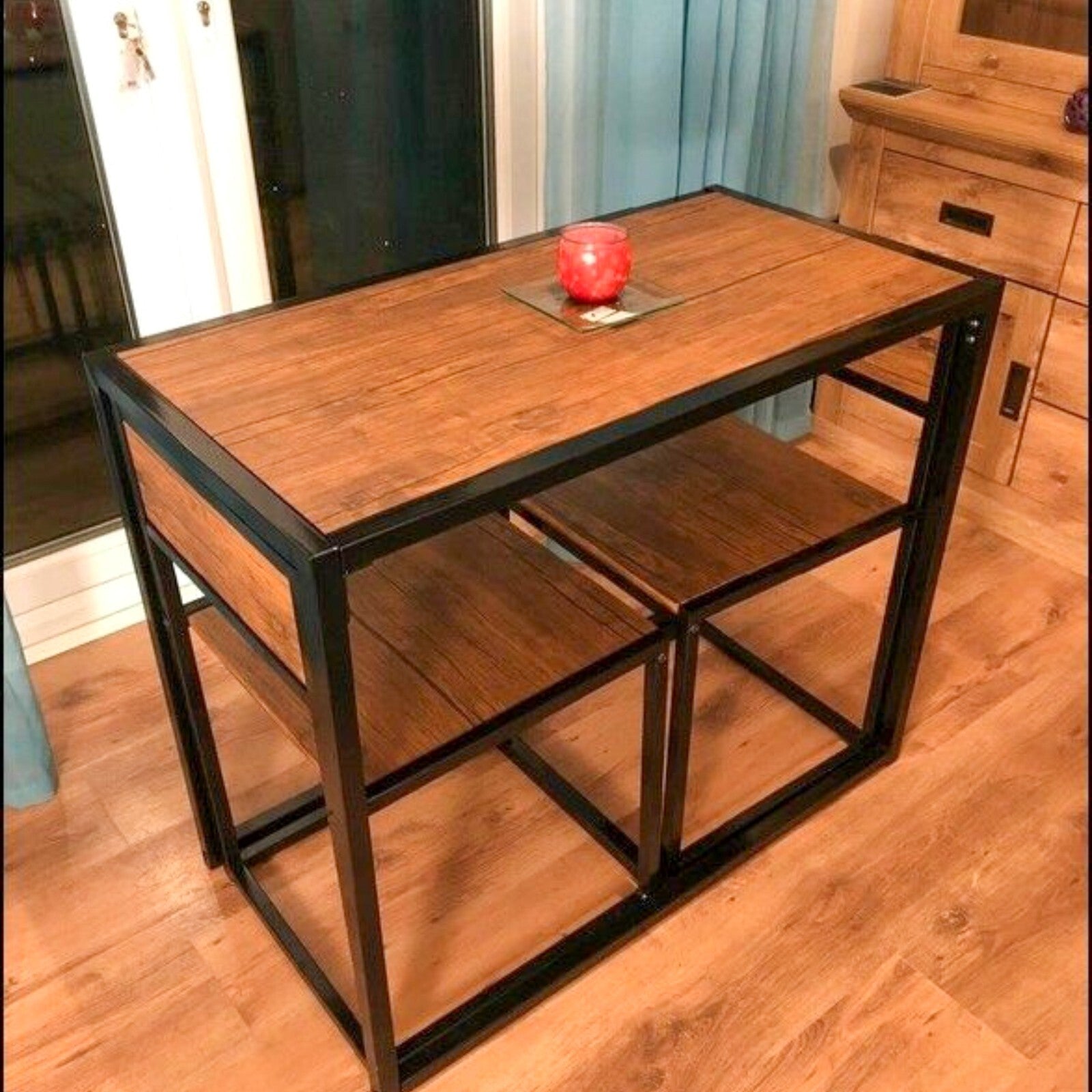 Small Dining Table 2 Chairs Kitchen Furniture Set Space Saving Breakfast Table - Home and Garden Furniture Shop - rustic - furniture