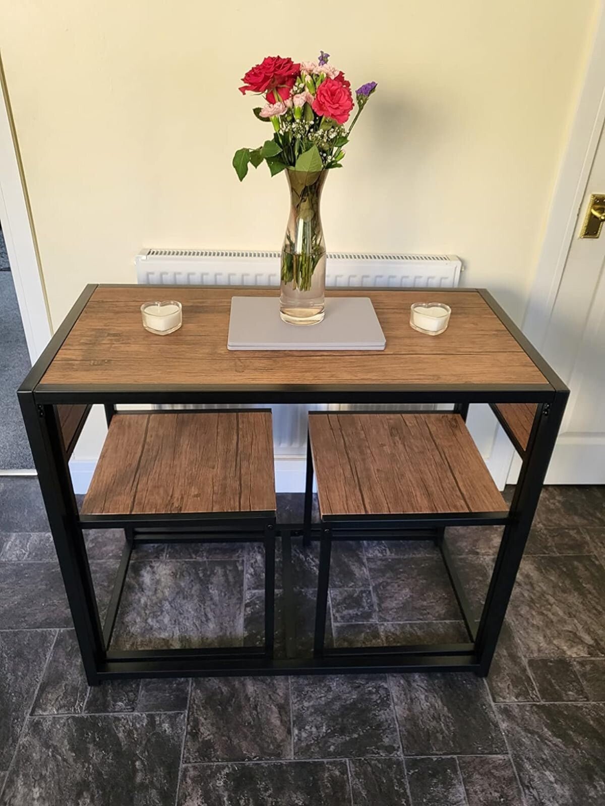 Small Dining Table 2 Chairs Kitchen Furniture Set Space Saving Breakfast Table - Home and Garden Furniture Shop - rustic - furniture