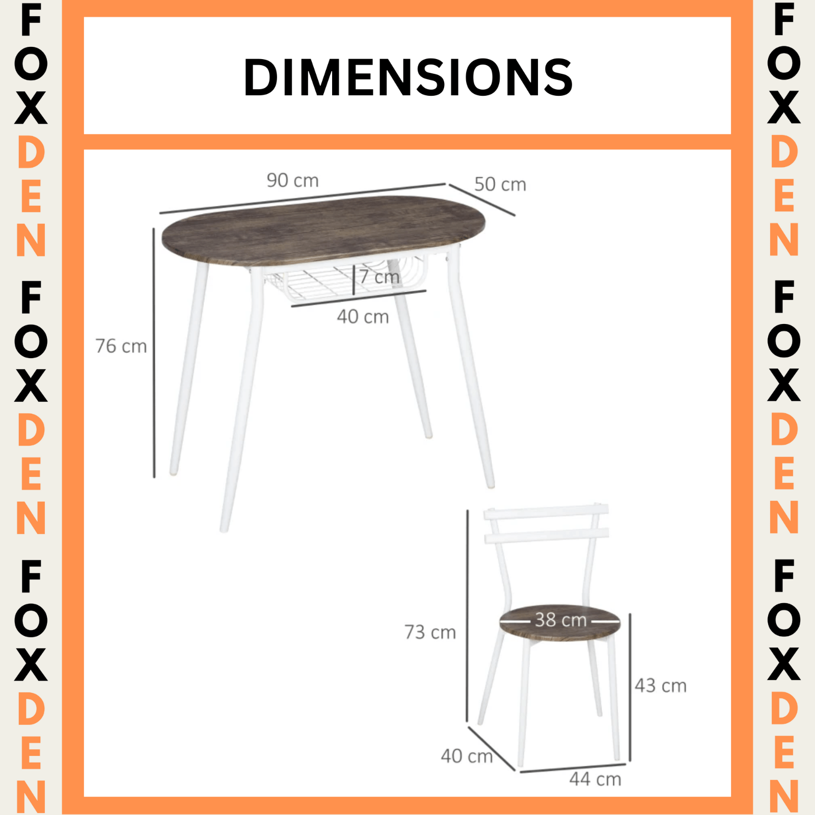 Small Kitchen Table 2 Chairs Set Space Saving 3 Piece Dining Table White Metal - Home and Garden Furniture Shop - rustic - furniture