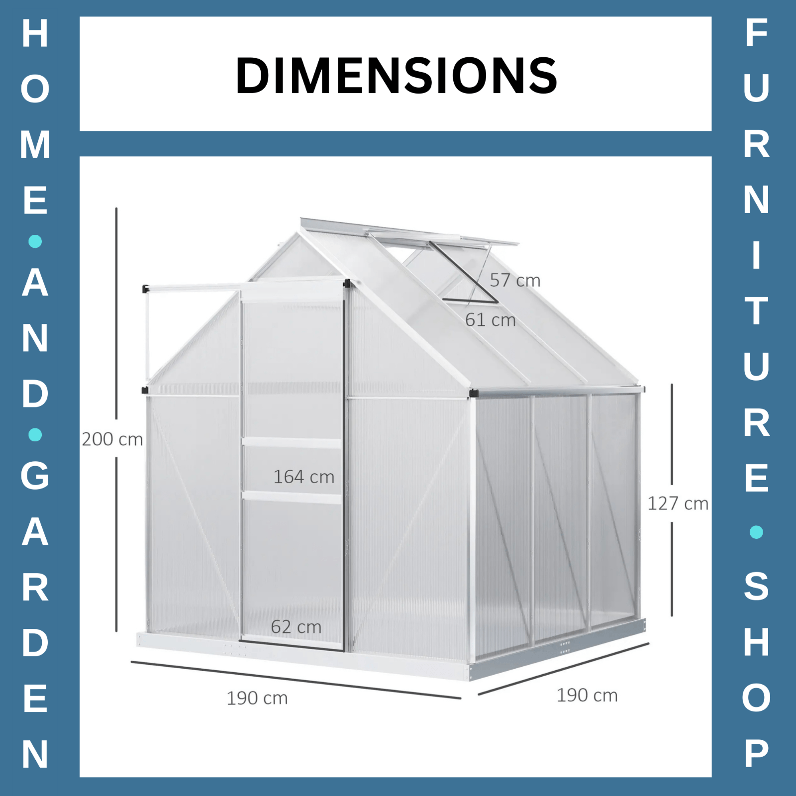 Small Polycarbonate Greenhouse with Adjustable Roof Vent & Galvanised Steel Base - Home and Garden Furniture Shop - #rustic - furniture#