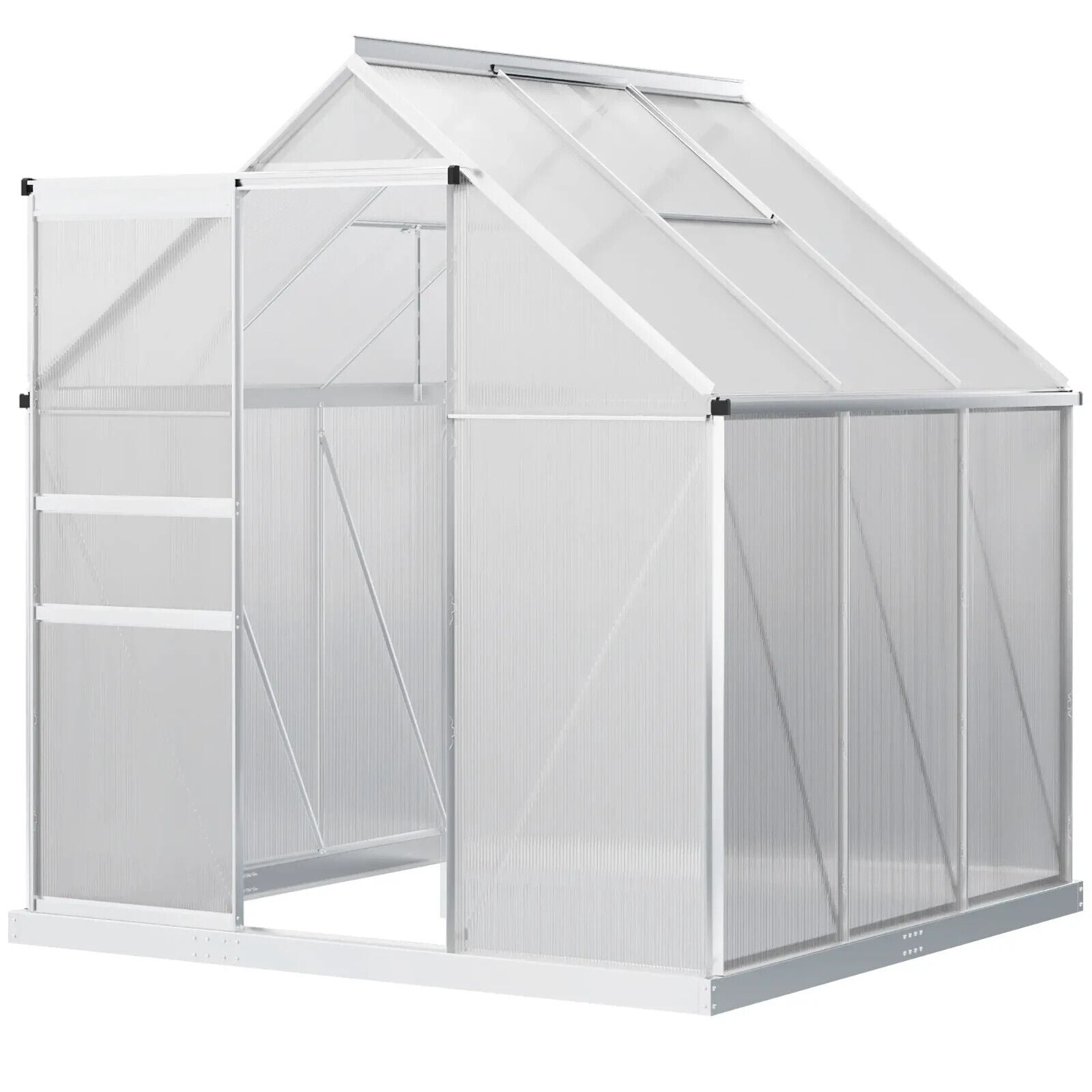Small Polycarbonate Greenhouse with Adjustable Roof Vent & Galvanised Steel Base - Home and Garden Furniture Shop - #rustic - furniture#