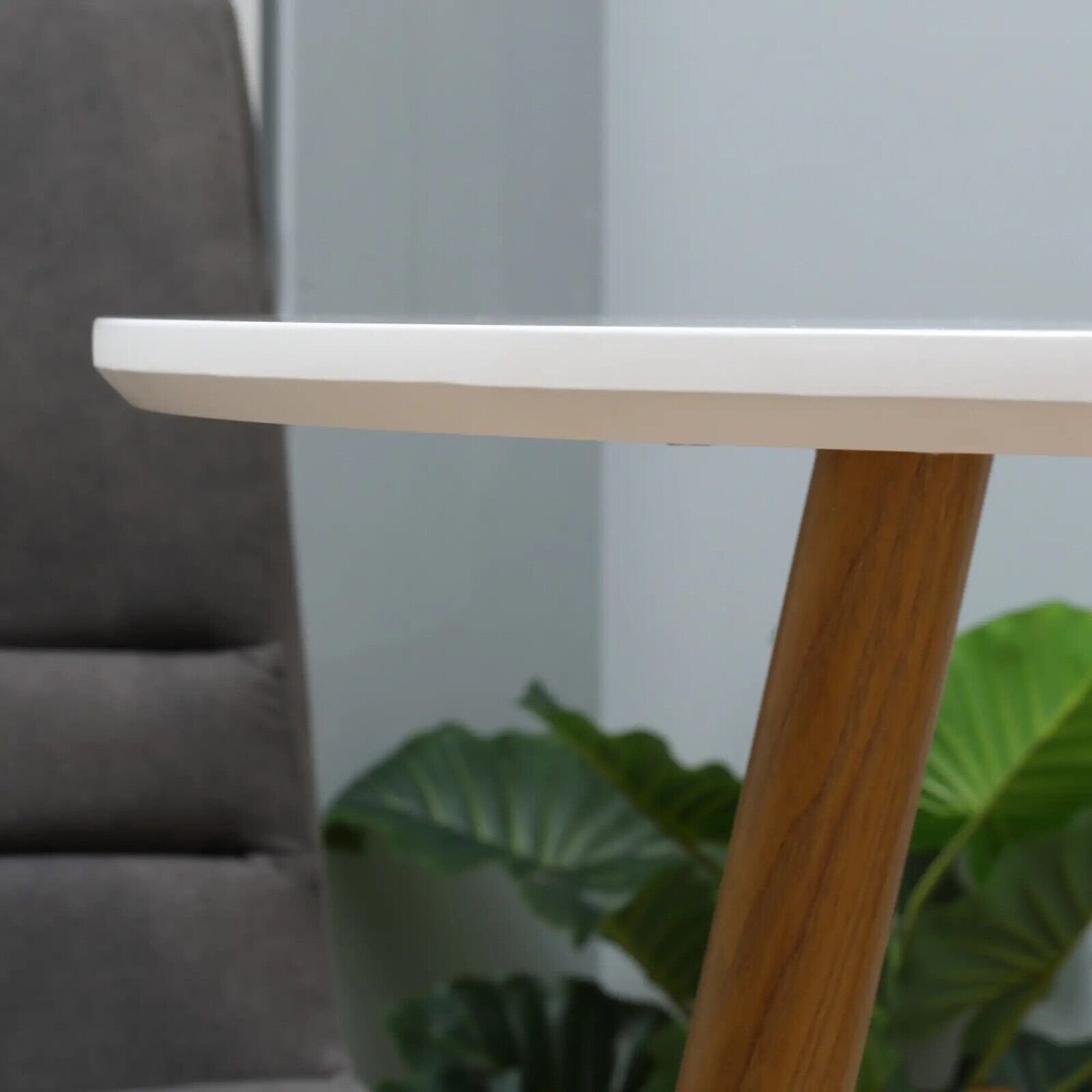 Small Round Dining Table Metal Legs Wood Effect White Kitchen Table for 2 People - Home and Garden Furniture Shop - rustic - furniture