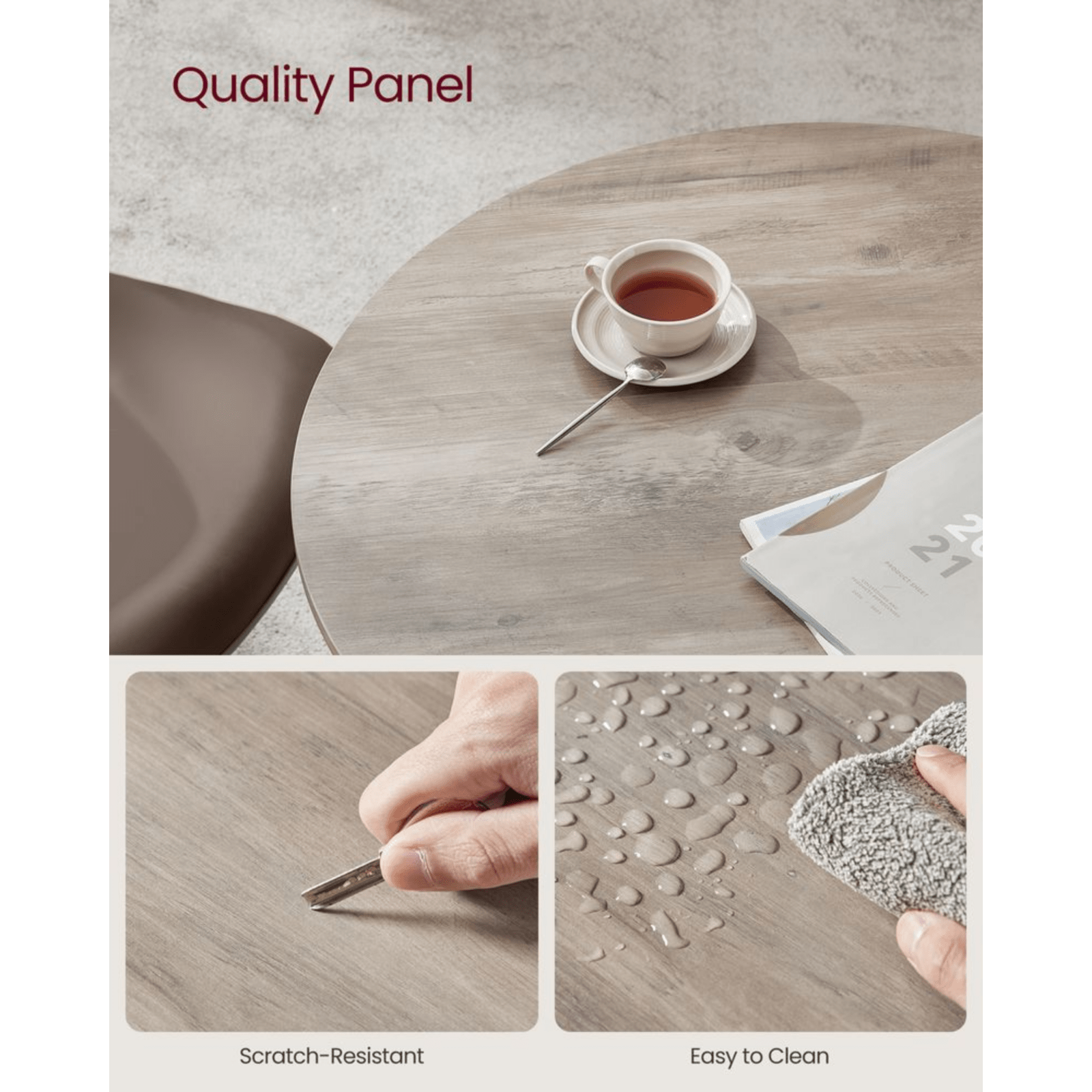 Small Table and 2 Chairs Set Space Saving Kitchen Round Dining Table Metal Legs - Home and Garden Furniture Shop - rustic - furniture