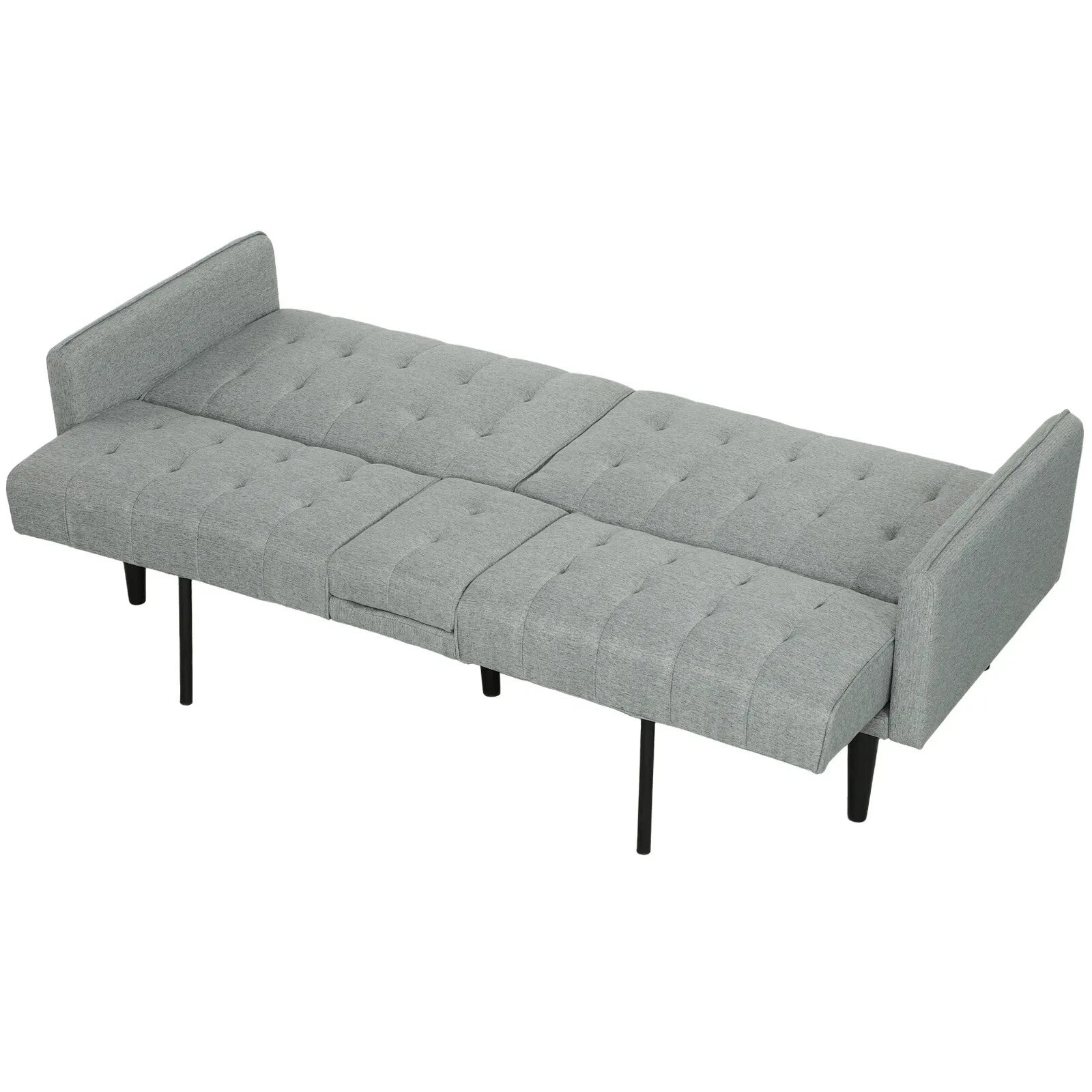 Sofa Bed 3 Seater with Adjustable Tufted Backrest & Padded Seat Light Grey - Home and Garden Furniture Shop - rustic - furniture