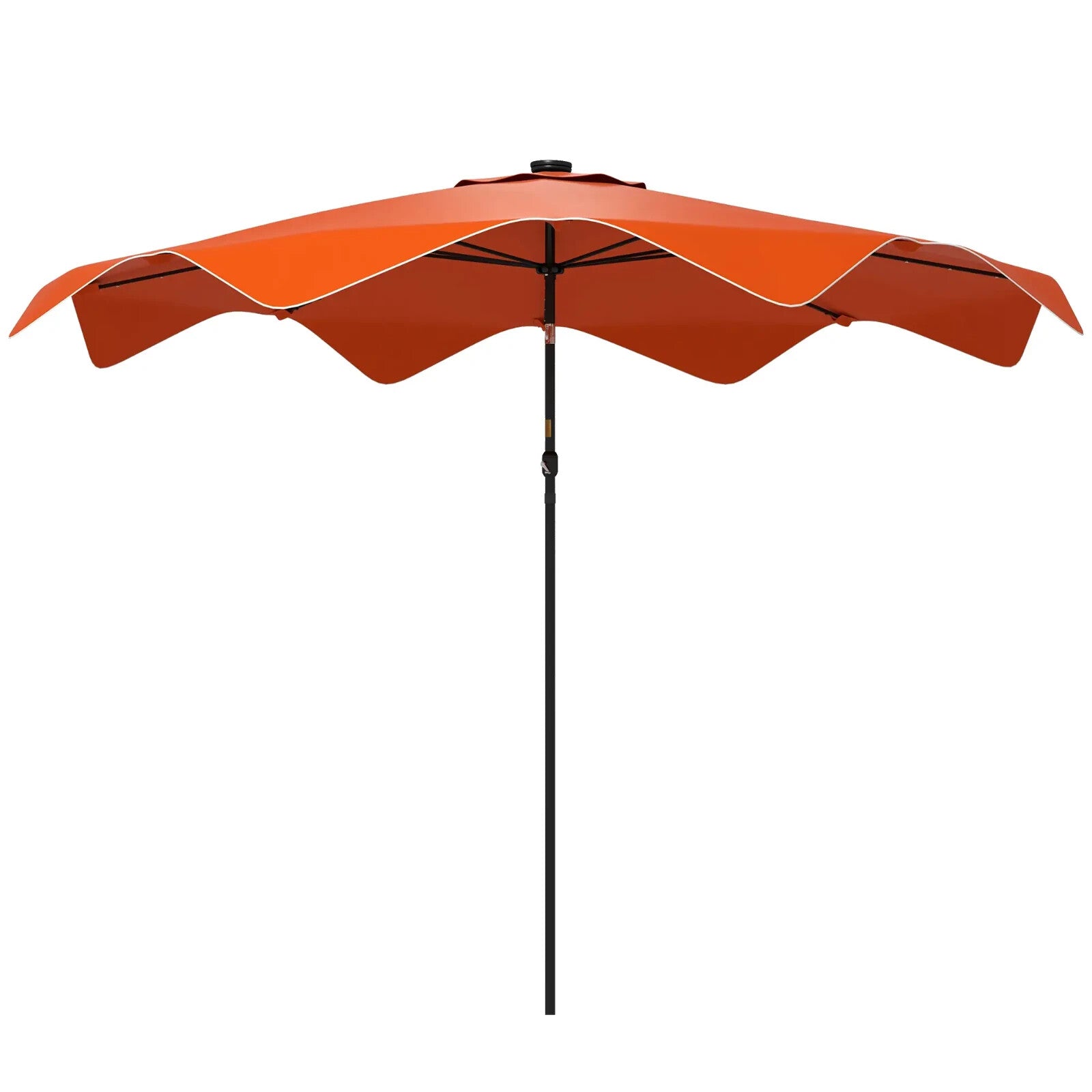 Solar Garden Parasol with LED Lights Crank Tilt 3 x 3 m Outdoor Umbrella Orange - Home and Garden Furniture Shop - rustic - furniture