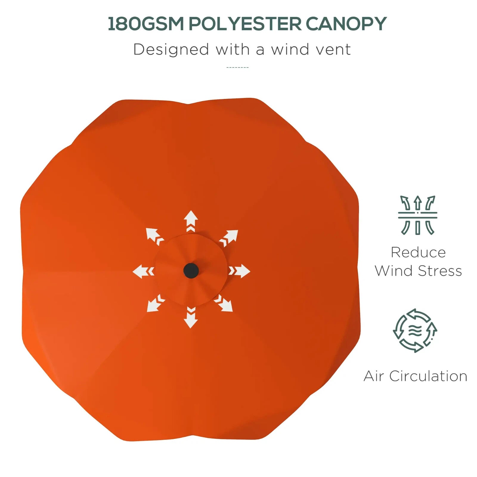 Solar Garden Parasol with LED Lights Crank Tilt 3 x 3 m Outdoor Umbrella Orange - Home and Garden Furniture Shop - rustic - furniture