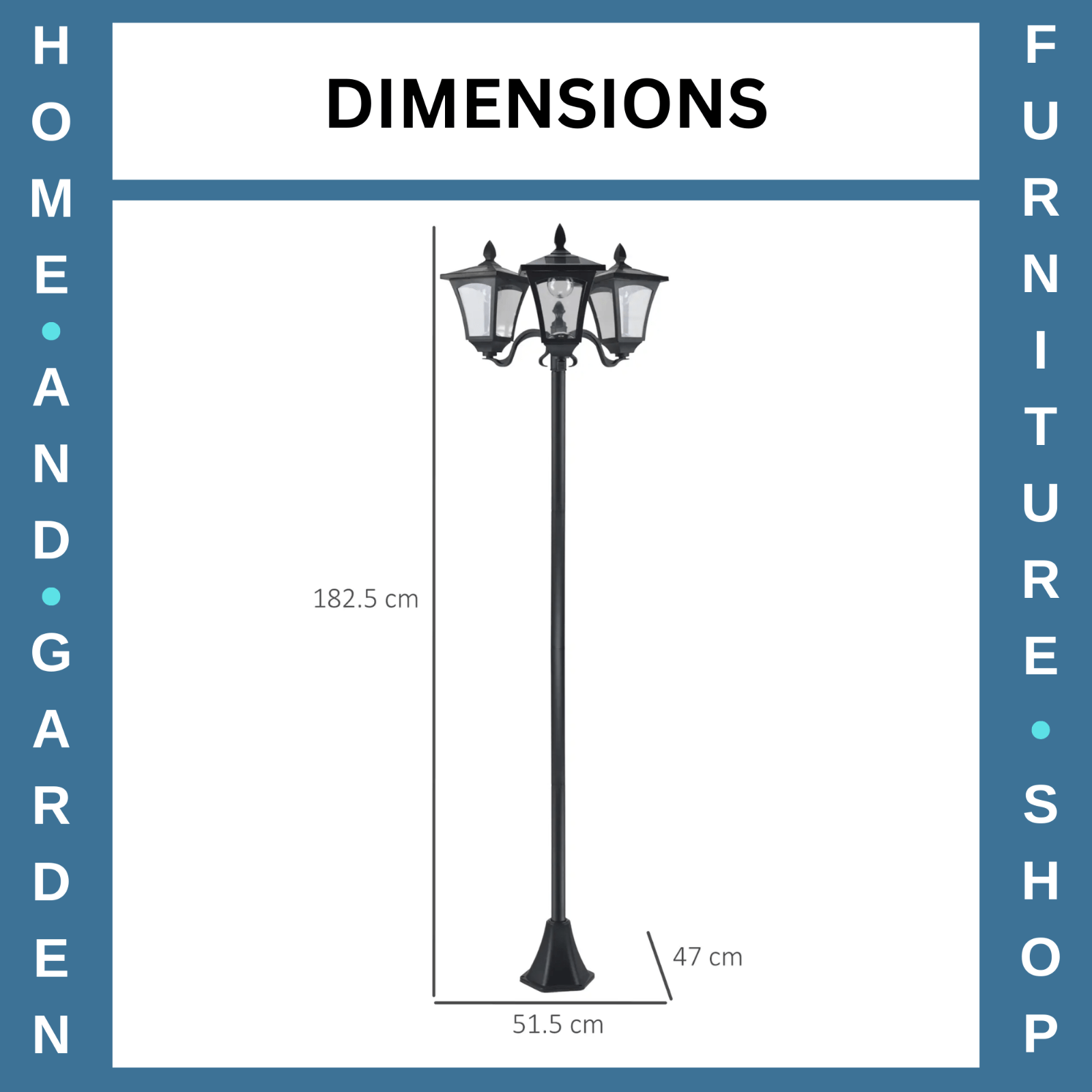 Solar Post Lamp Sensor Dimmable LED Light 3 Victorian Base with Way Head Black - Home and Garden Furniture Shop - rustic - furniture
