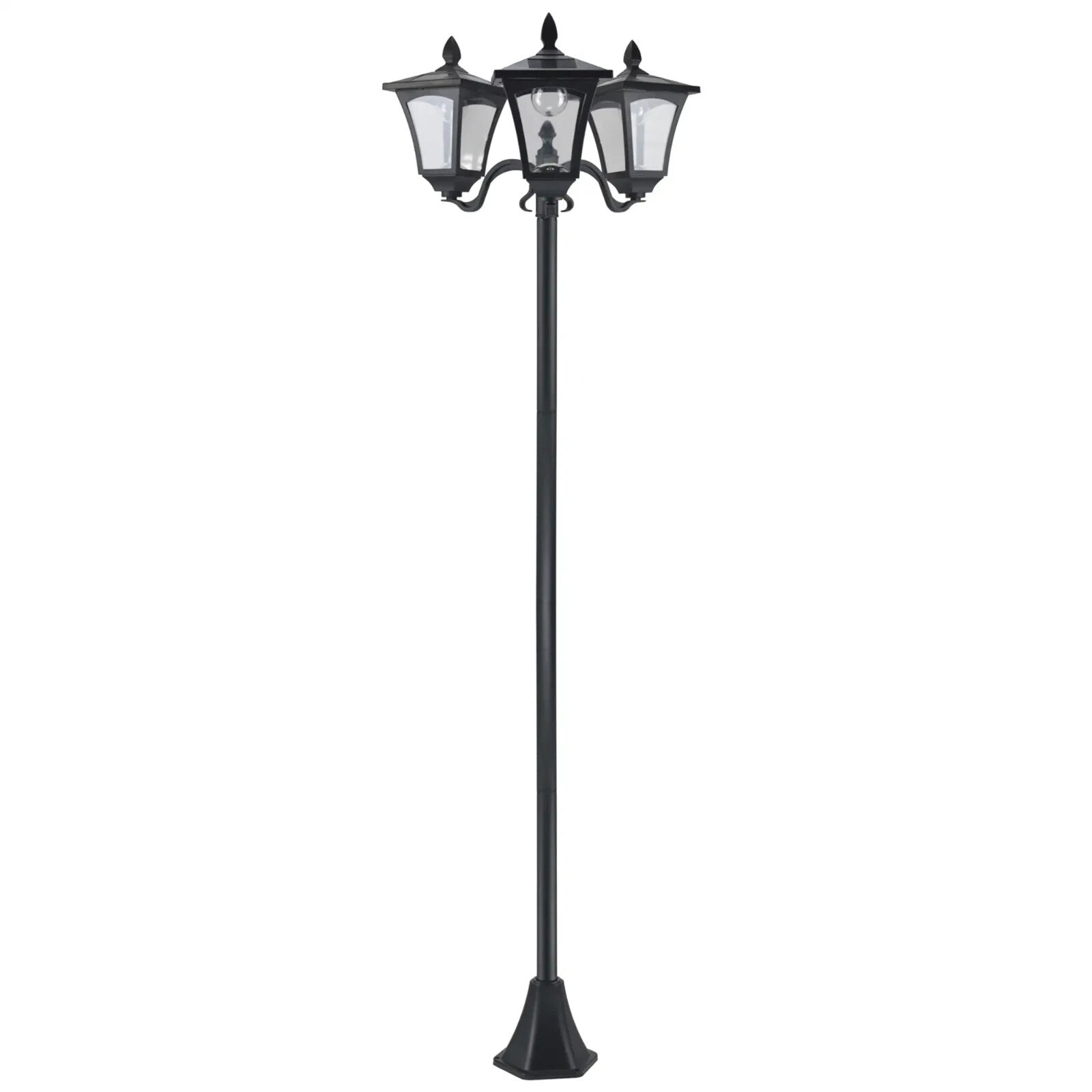 Solar Post Lamp Sensor Dimmable LED Light 3 Victorian Base with Way Head Black - Home and Garden Furniture Shop - rustic - furniture