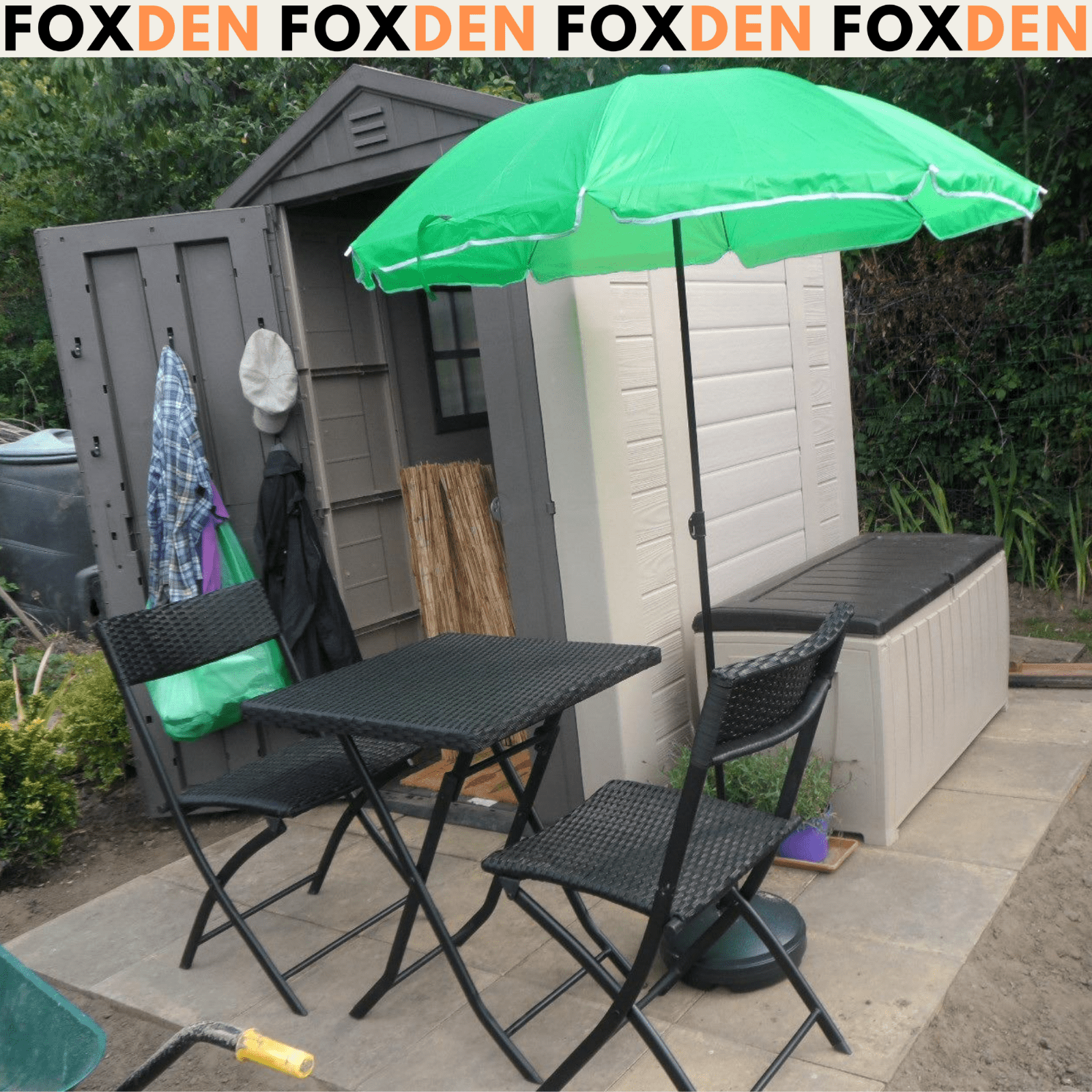 Space Saving Balcony Bistro Set Rattan Furniture Garden Folding Chair Table Seat - Home and Garden Furniture Shop - rustic - furniture