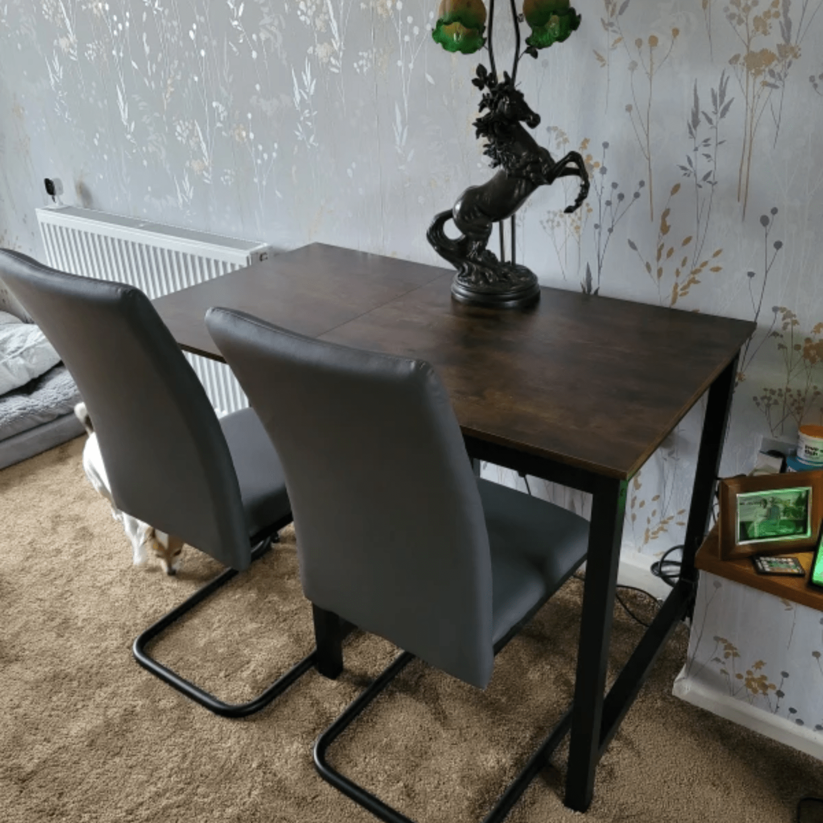 Space Saving Industrial Drop Leaf Dining Table Folding Kitchen Table Desk Metal - Home and Garden Furniture Shop - rustic - furniture