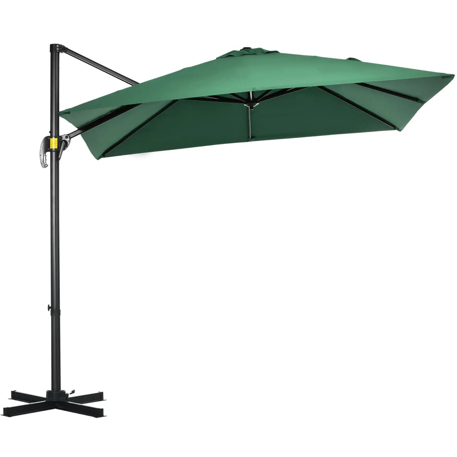 Square Garden Parasol Green Cantilever Umbrella with 360 Rotation 245cm Outdoor - Home and Garden Furniture Shop - rustic - furniture