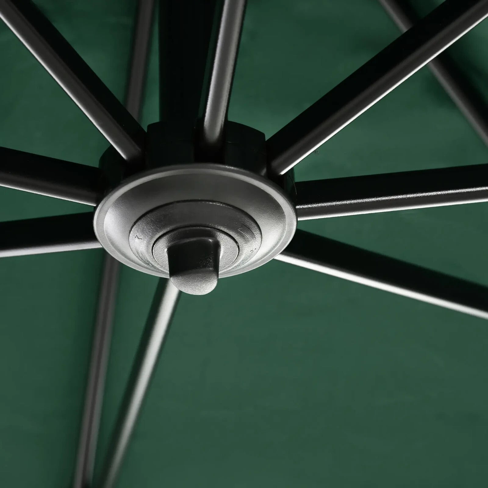 Square Garden Parasol Green Cantilever Umbrella with 360 Rotation 245cm Outdoor - Home and Garden Furniture Shop - rustic - furniture