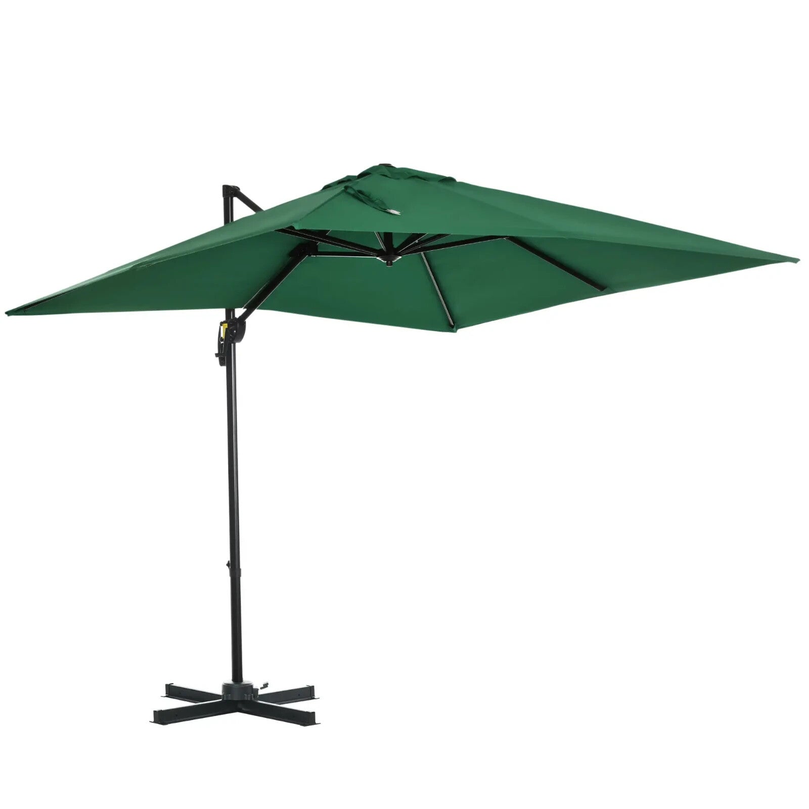 Square Garden Parasol Green Cantilever Umbrella with 360 Rotation 245cm Outdoor - Home and Garden Furniture Shop - rustic - furniture