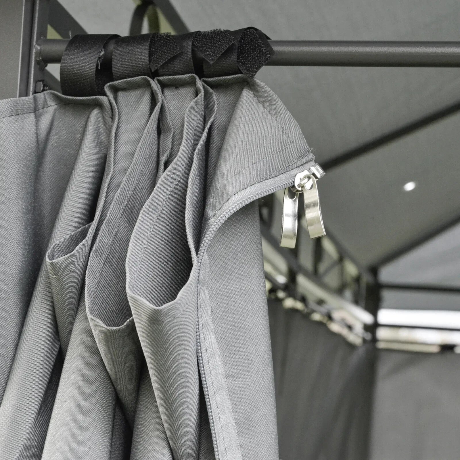 Steel Frame Gazebo Curtains 4m x 3m Outdoor 2 - Tier Garden Tent Sun Shade Cover - Home and Garden Furniture Shop - rustic - furniture