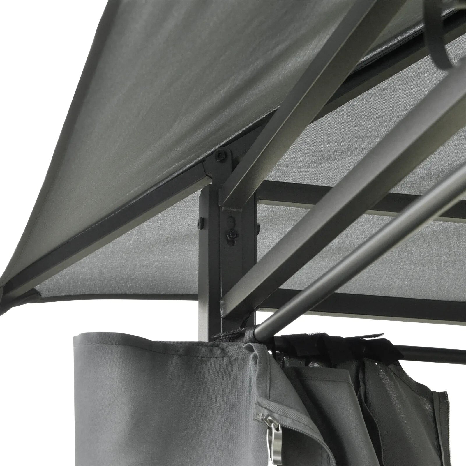 Steel Frame Gazebo Curtains 4m x 3m Outdoor 2 - Tier Garden Tent Sun Shade Cover - Home and Garden Furniture Shop - rustic - furniture