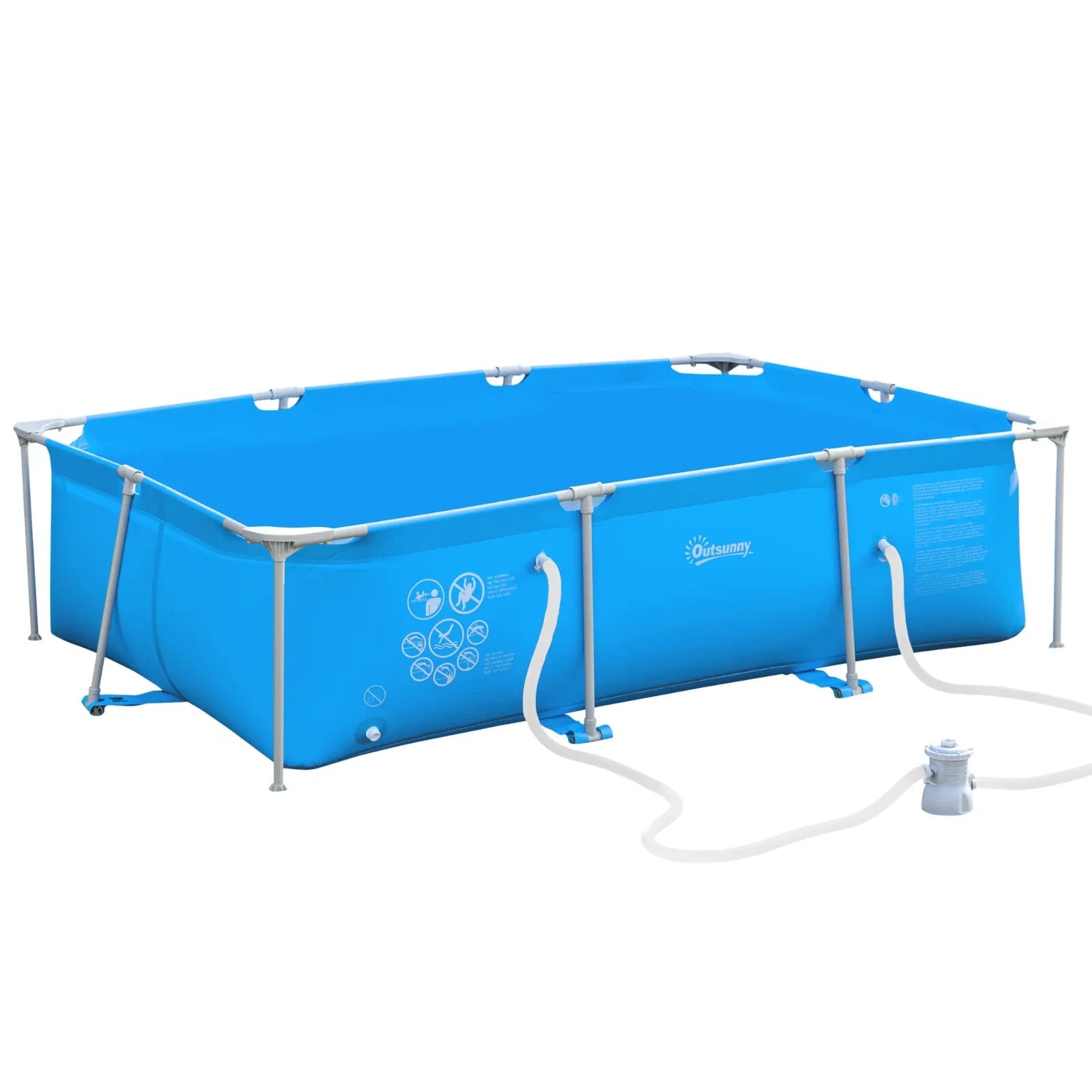 Steel Frame Swimming Pool w/ Filter Pump Reinforced Sidewalls 292 x 190 x 75 cm - Home and Garden Furniture Shop - rustic - furniture