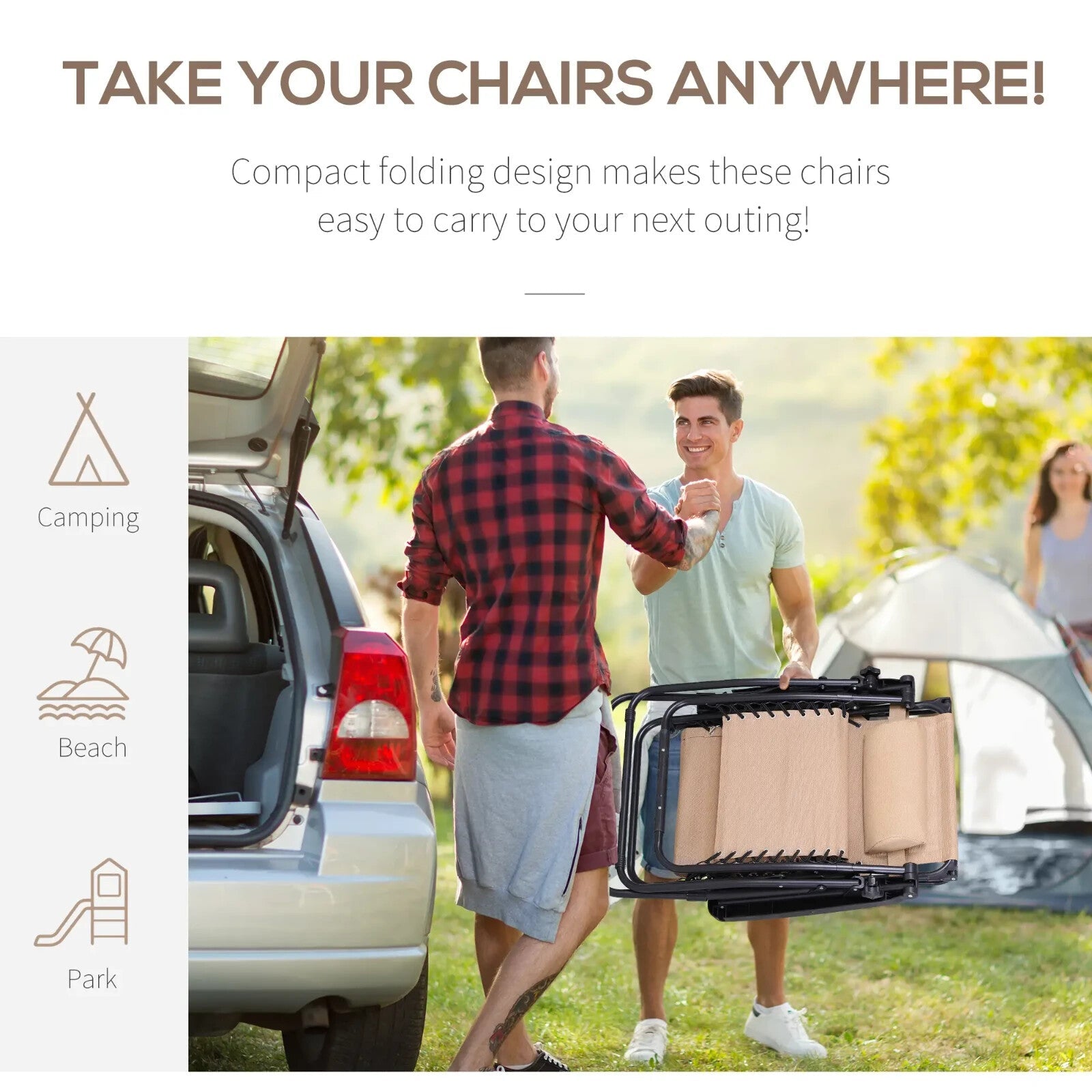 Steel Frame Zero Gravity Outdoor Garden Deck Chair Recliner with Sun Canopy - Home and Garden Furniture Shop - rustic - furniture